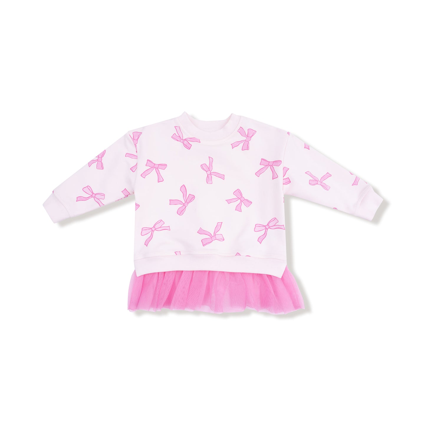 Sweatshirt with Tulle Ruffle and Ribbed Legging in our Pretty Bows print from Angel Dear
