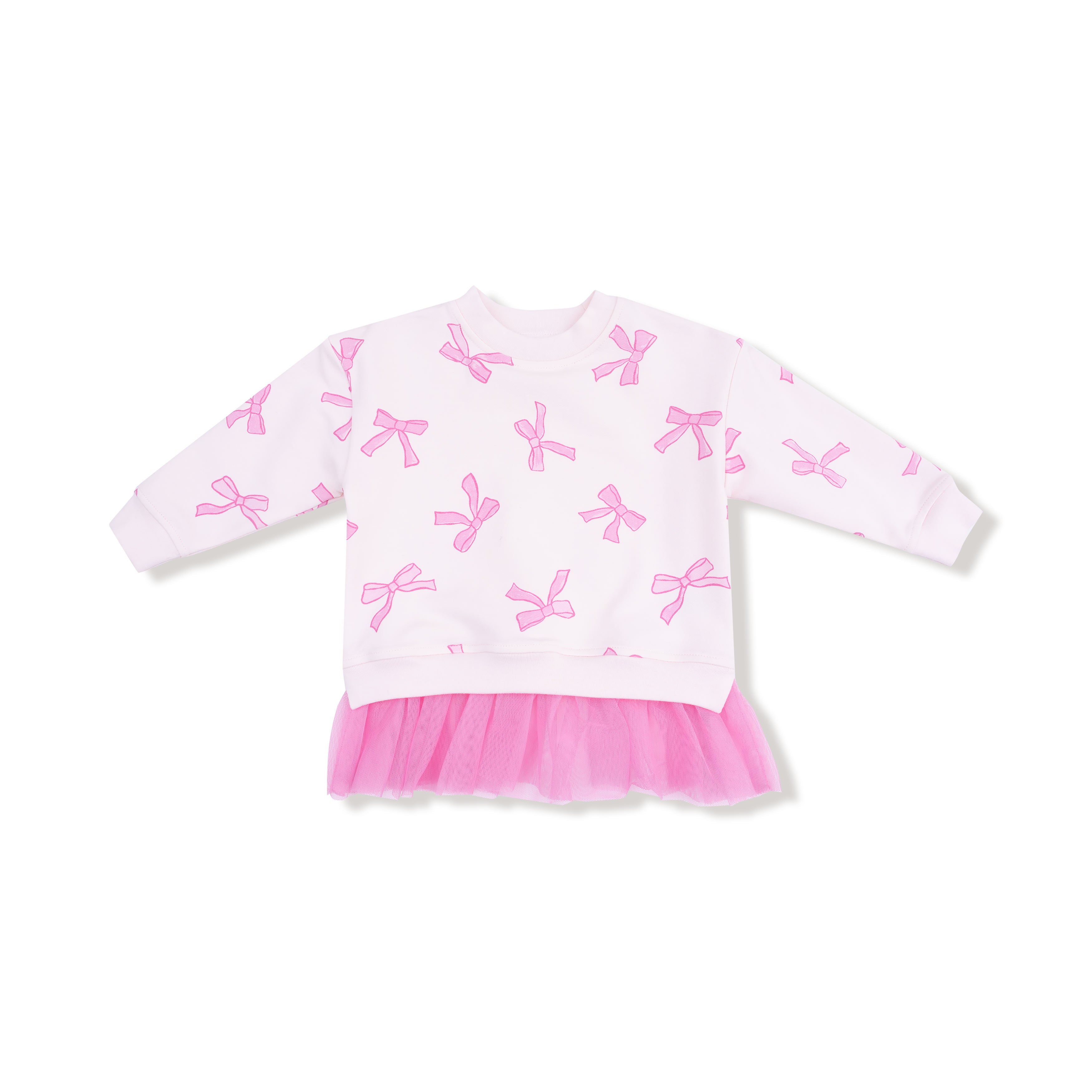 Sweatshirt with Tulle Ruffle and Ribbed Legging in our Pretty Bows print from Angel Dear