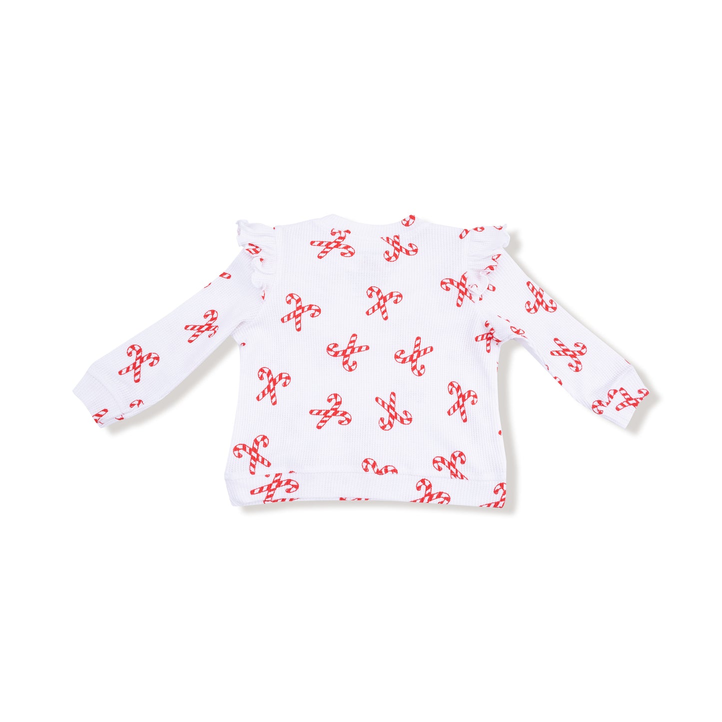V Ruffle Top in our  Candy Canes  print from Angel Dear