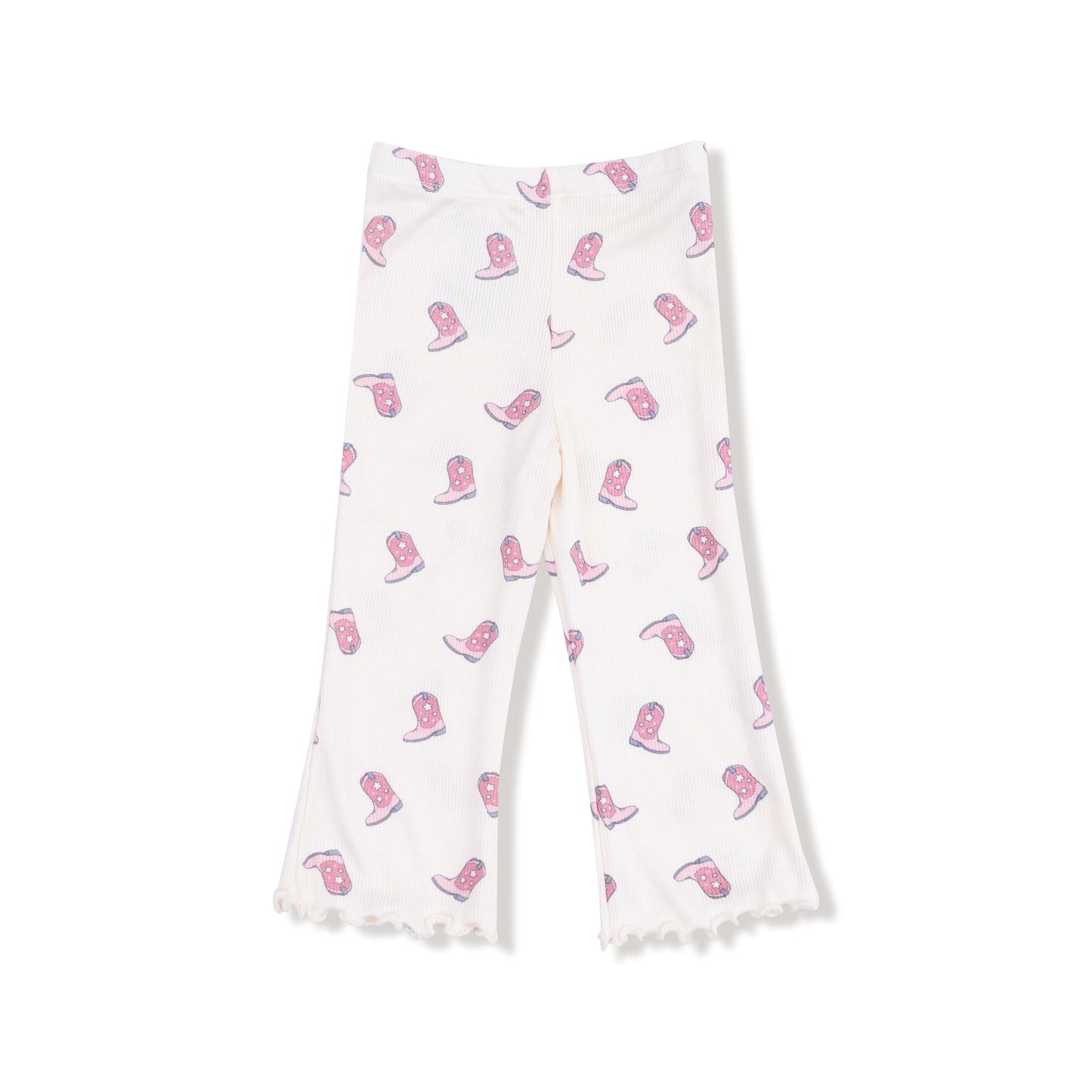 Ruffle Top and Flare Pant in our  Petite Cowgirl Boots print from Angel Dear