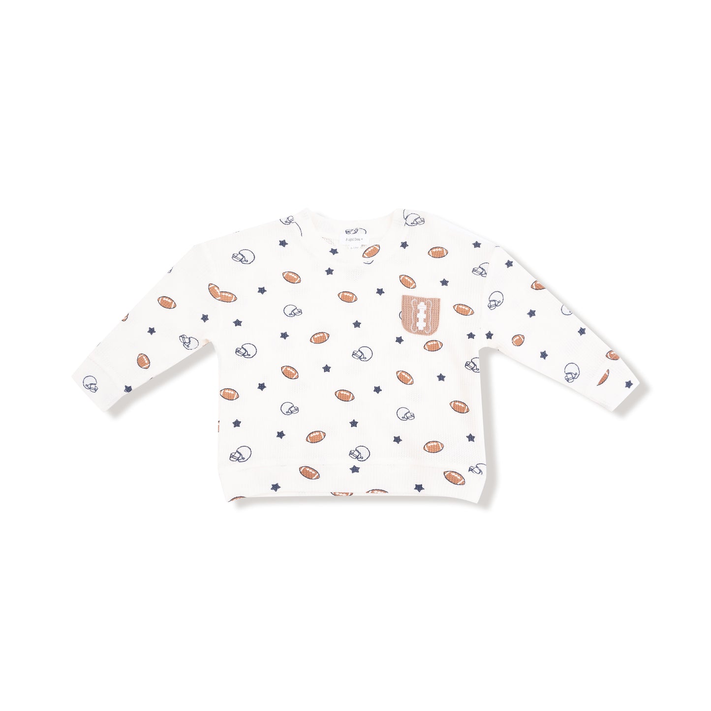 Drop Sleeve Shirt with Pocket and Jogger in our  Footballs and Stars print from Angel Dear