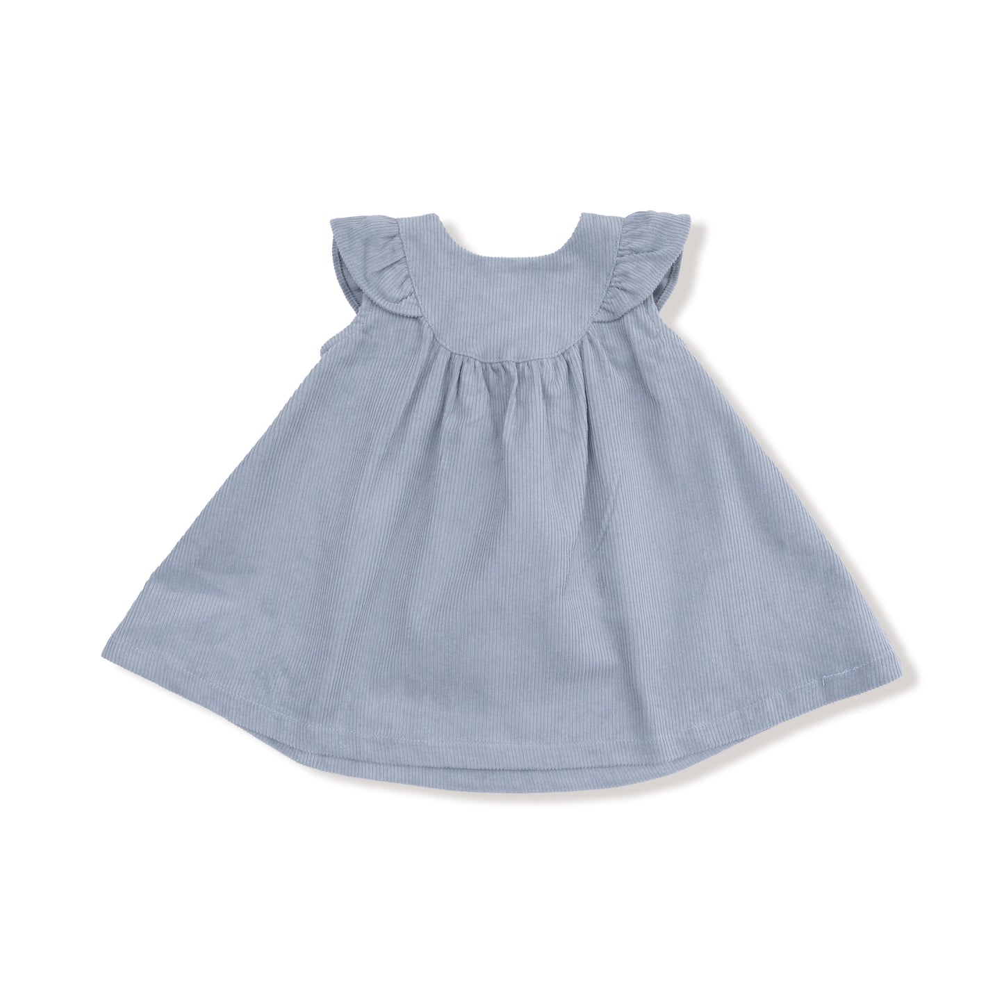 Scoop Yoke with Ruffle Dress + Bloomer in our Quarry print from Angel Dear