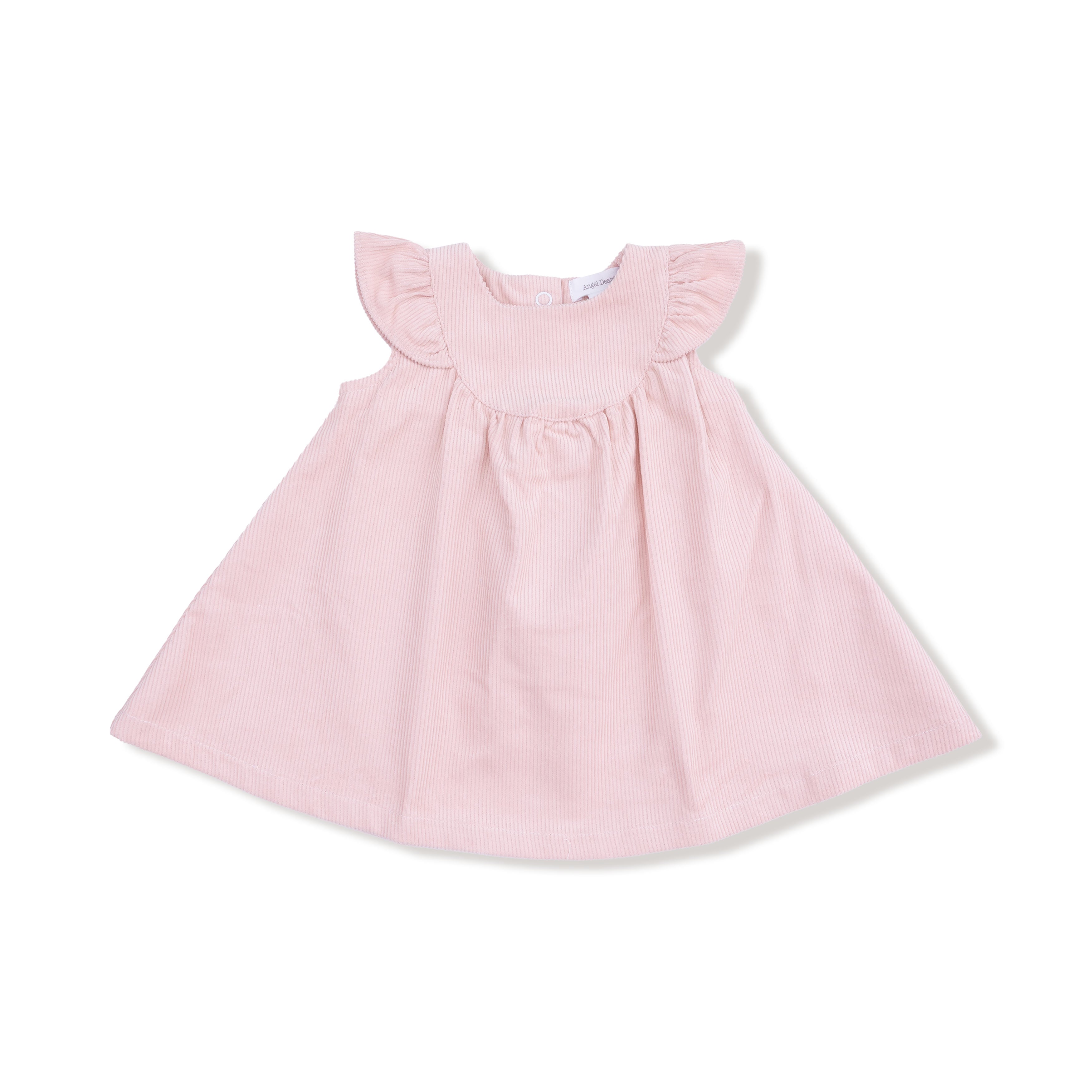 Scoop Yoke with Ruffle Dress + Bloomer in our Veiled Pink print from Angel Dear