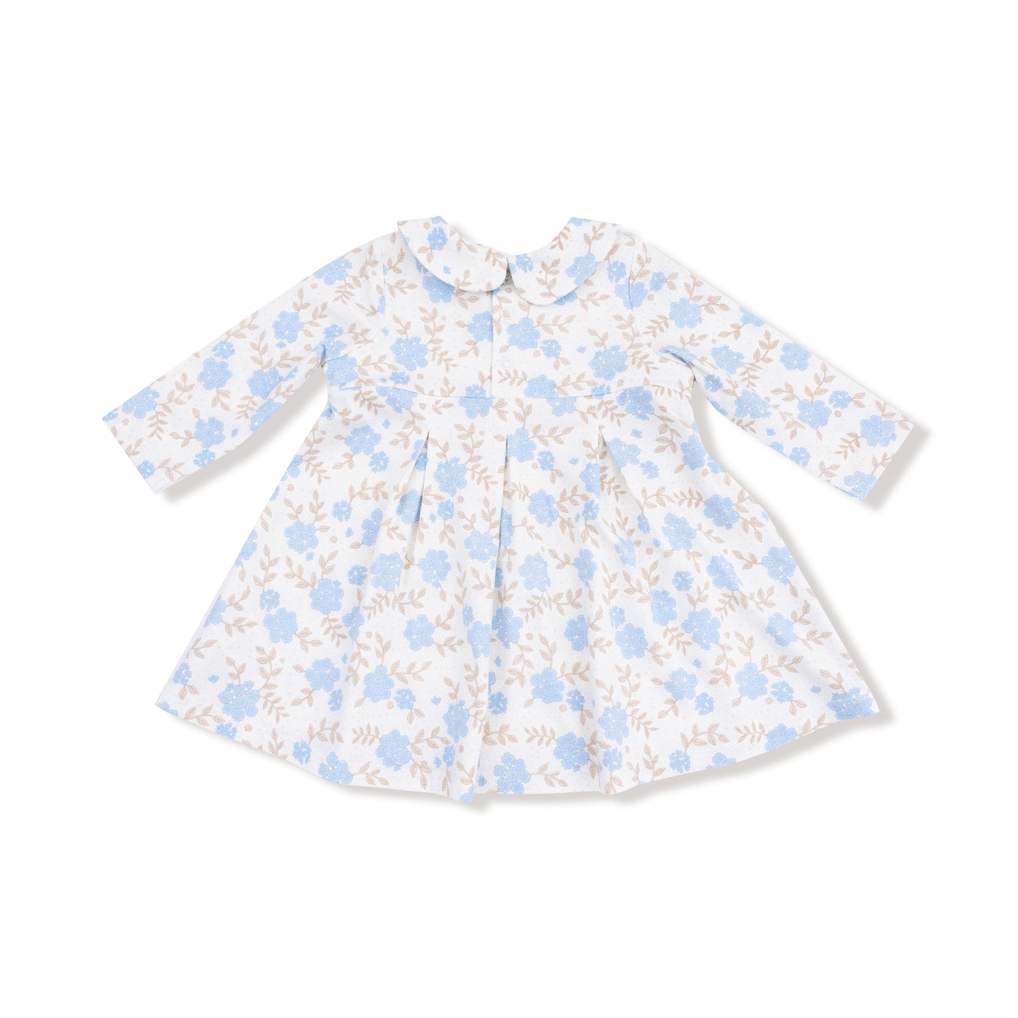 Long Sleeve Peter Pan Collar Dress and Bloomer in our  Baby Blue Floral print from Angel Dear