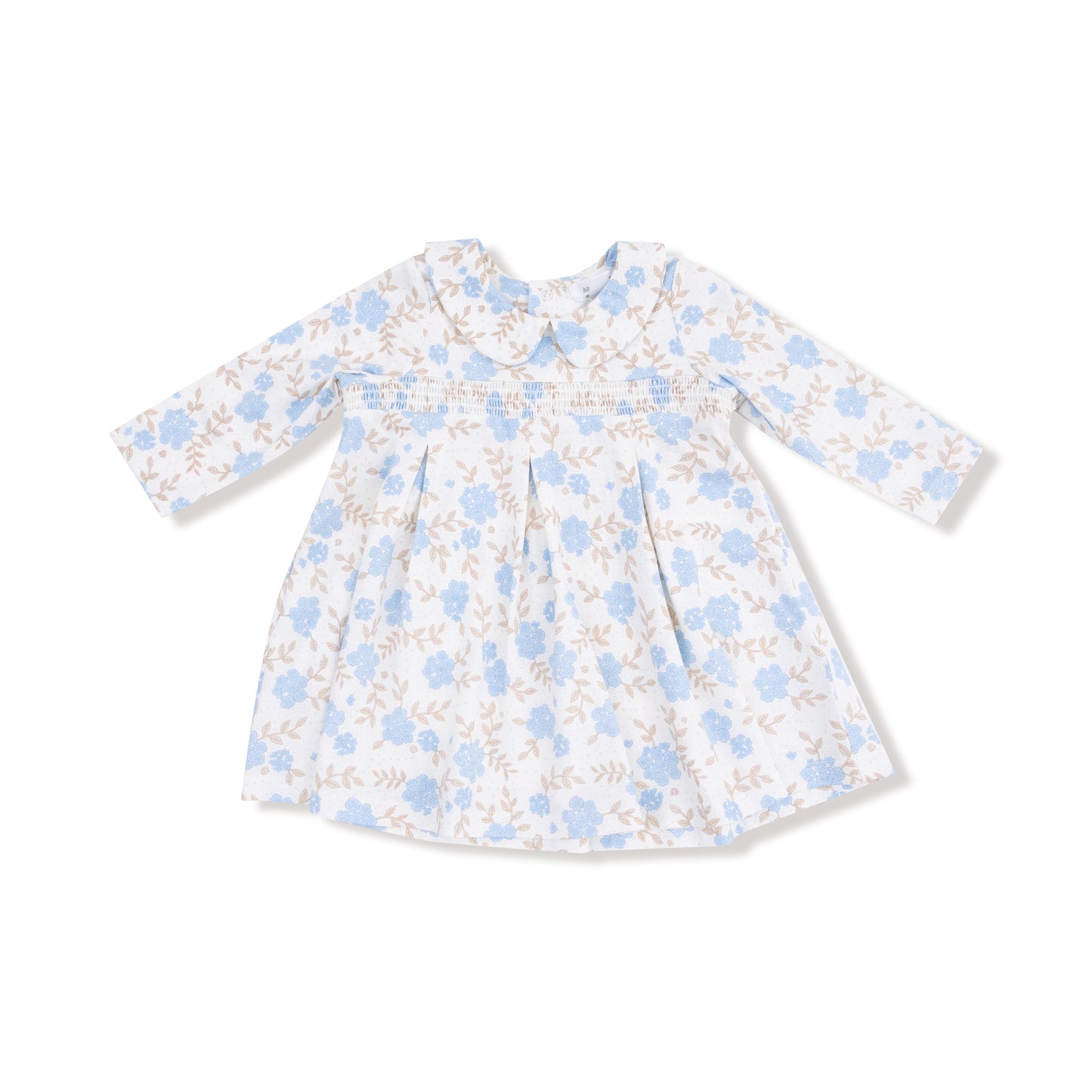 Long Sleeve Peter Pan Collar Dress and Bloomer in our  Baby Blue Floral print from Angel Dear