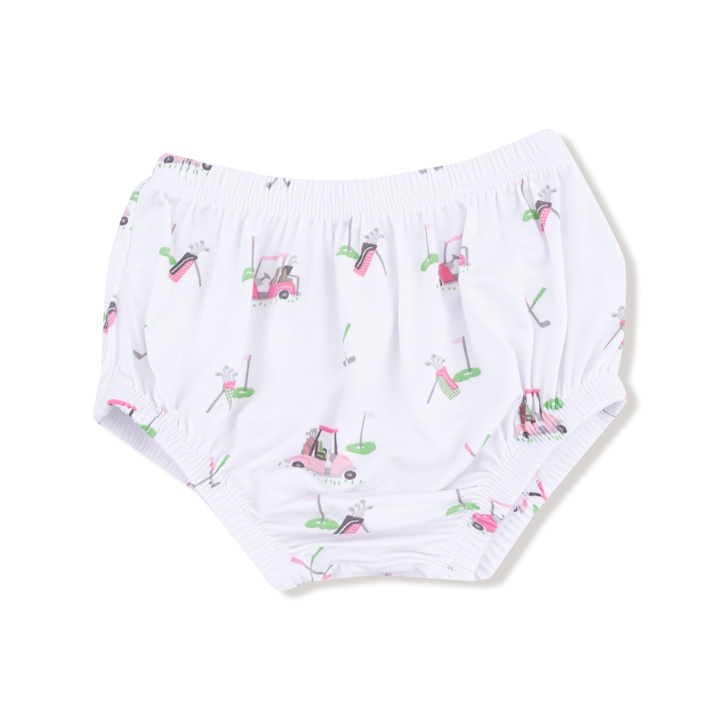 Long Sleeve Peter Pan Collar Dress and Bloomer in our  Baby Golf Carts - Pink print from Angel Dear