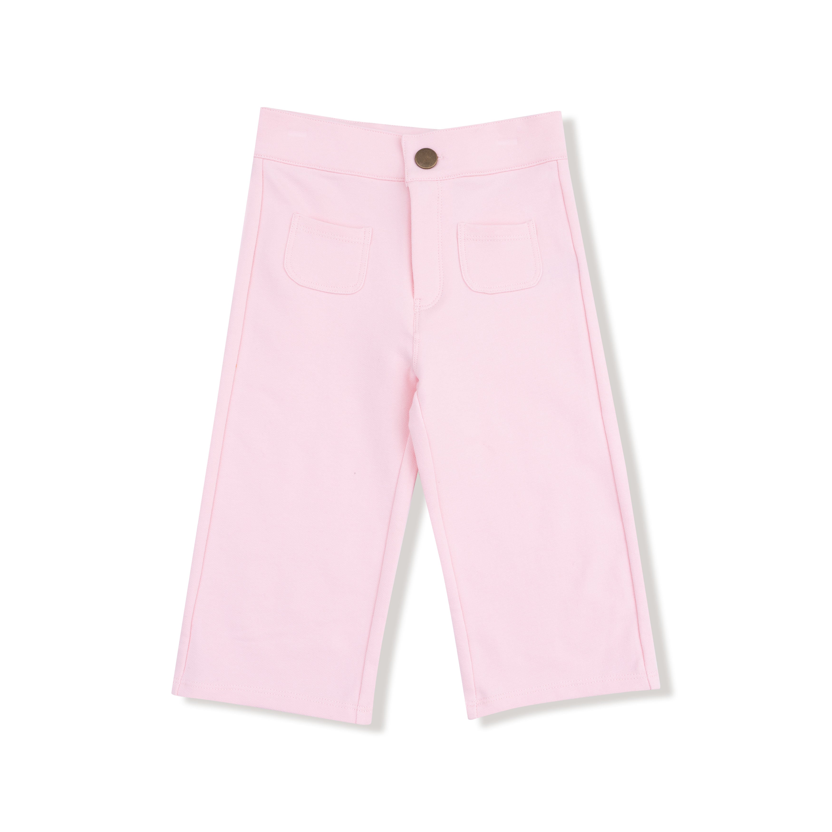 High Waisted Wide Leg Pant in our  Varsity - Pink print from Angel Dear