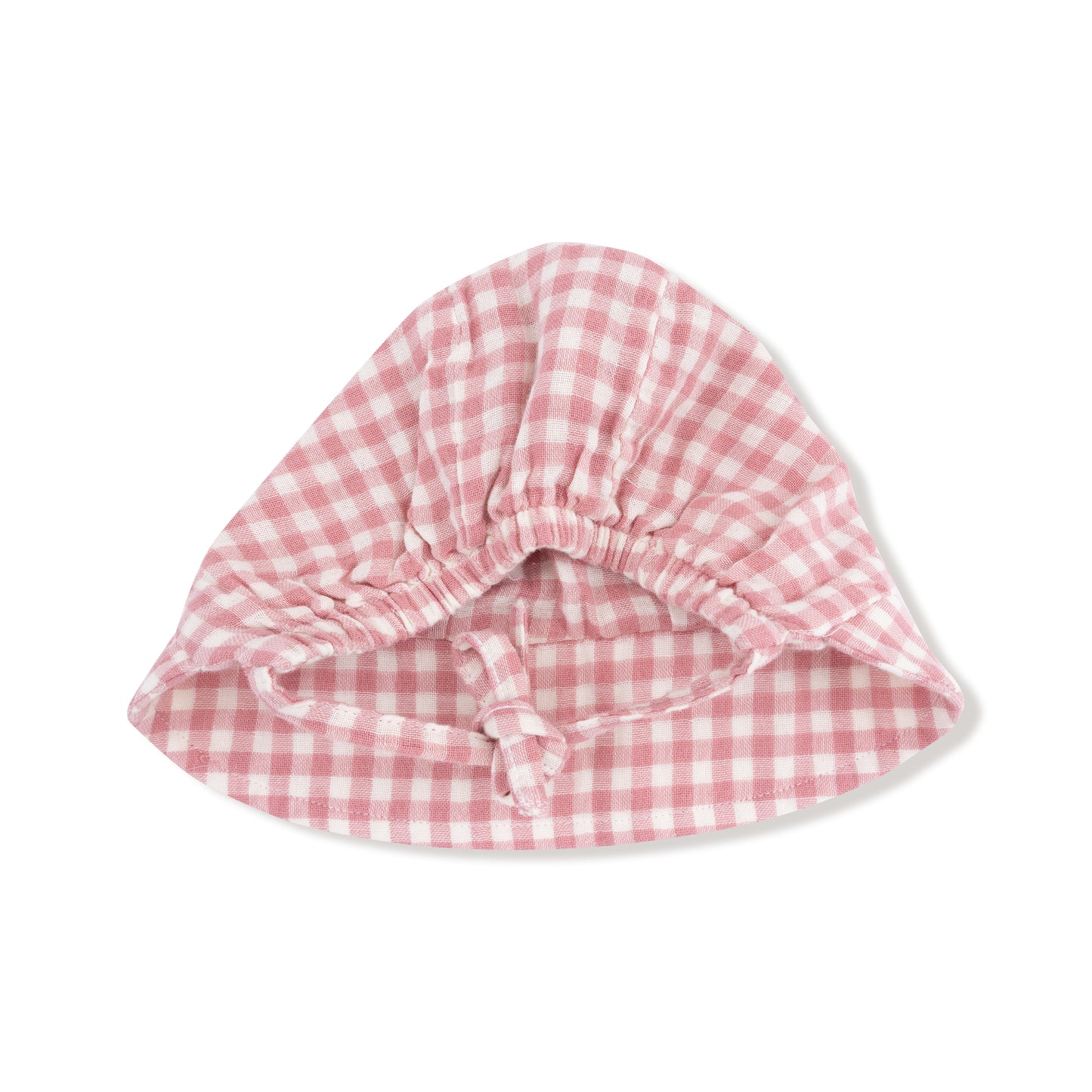 Prairie Bonnet in our  Rose Pink Plaid print from Angel Dear