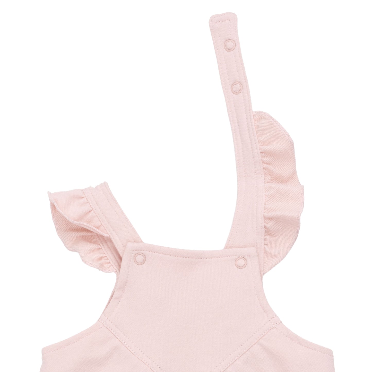 Solid Veiled Pink - Ruffle V-Overalls