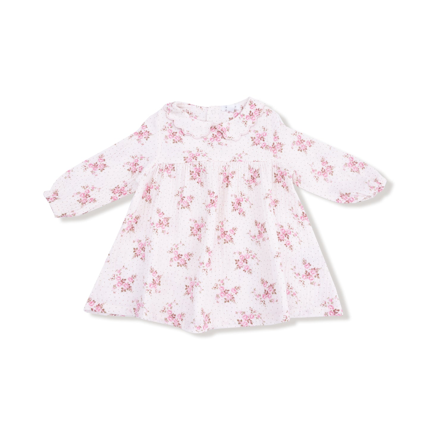 Long Sleeve Petal Collar Dress + Legging in our  Belle Rosette Dot print from Angel Dear