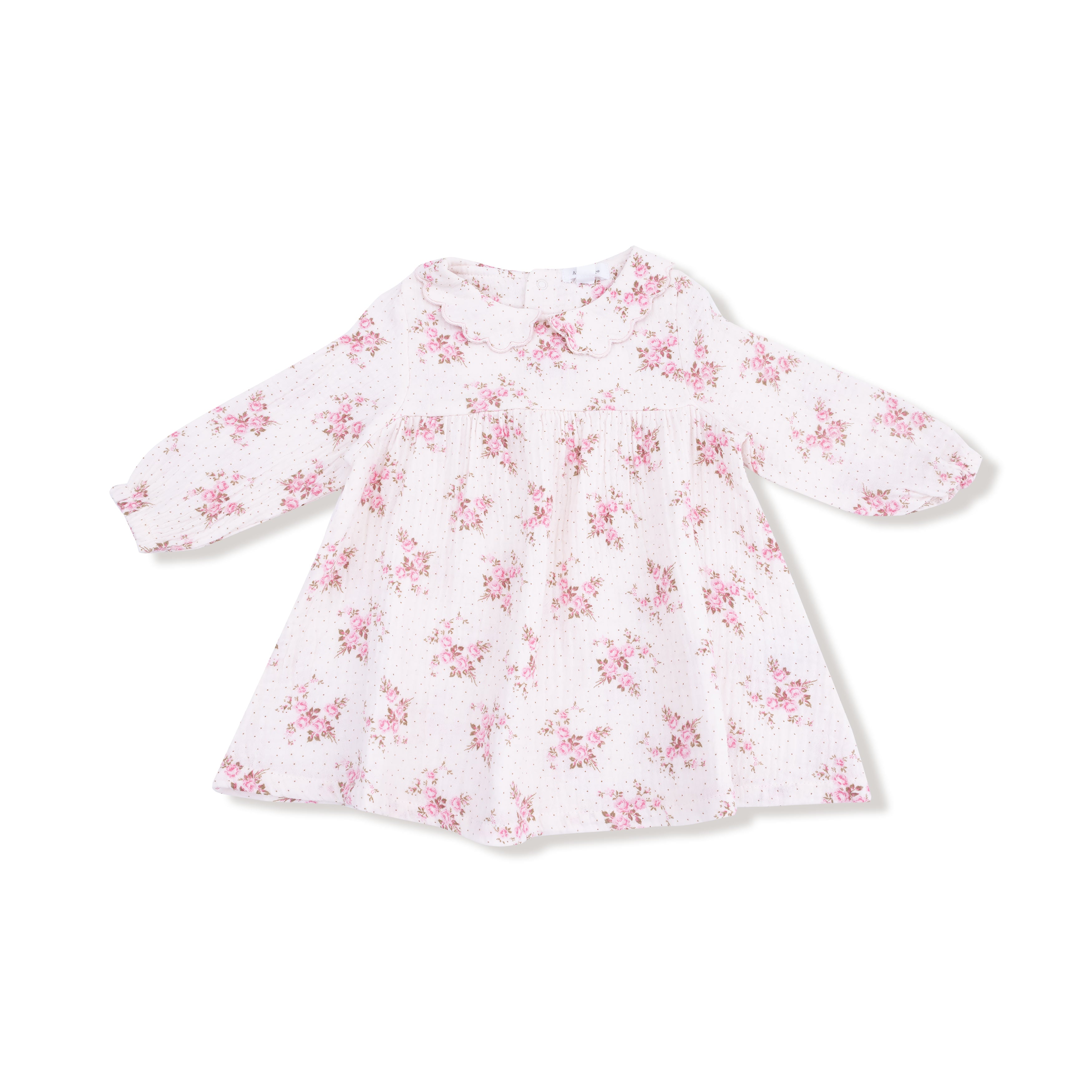 Long Sleeve Petal Collar Dress + Legging in our  Belle Rosette Dot print from Angel Dear