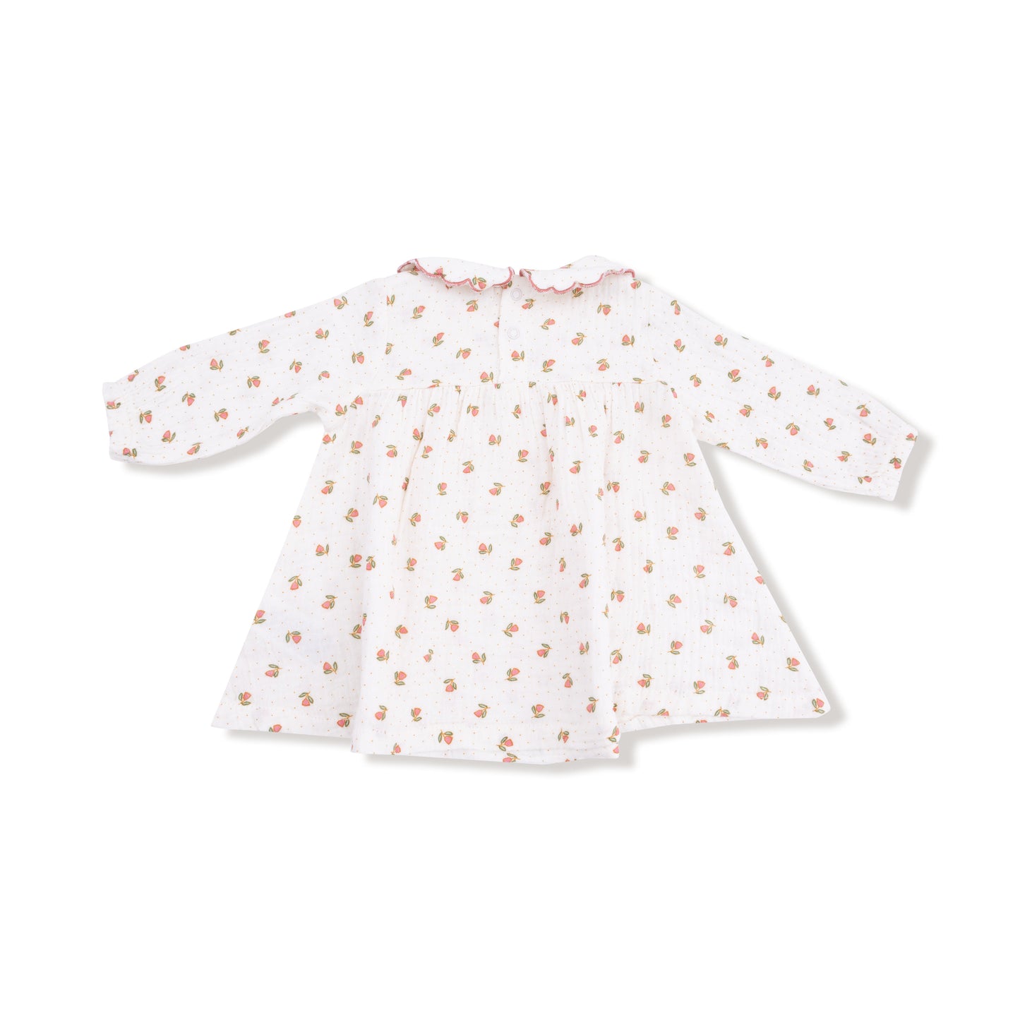 Long Sleeve Petal Collar Dress and Bloomer in our  Petite Pointe Fleur print from Angel Dear