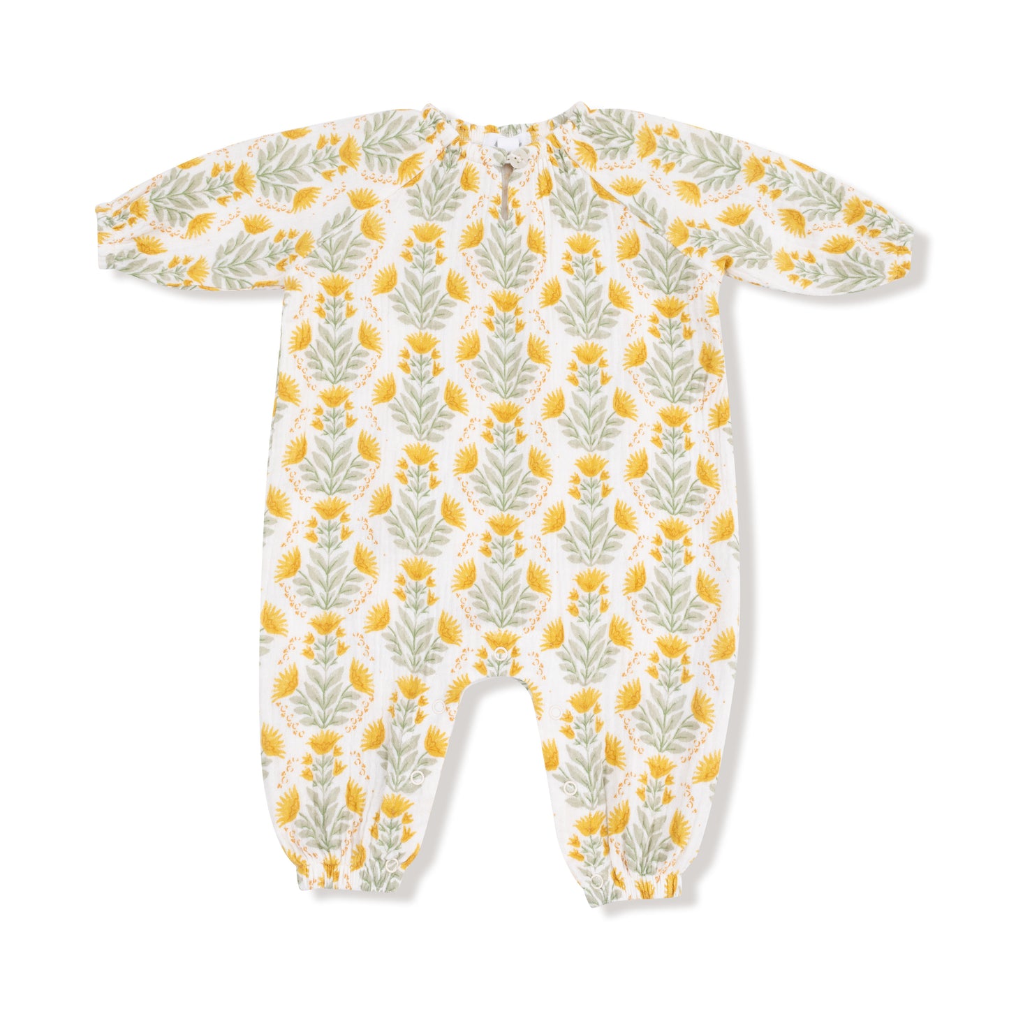 Peasant Romper in our  Winter Dandelions print from Angel Dear