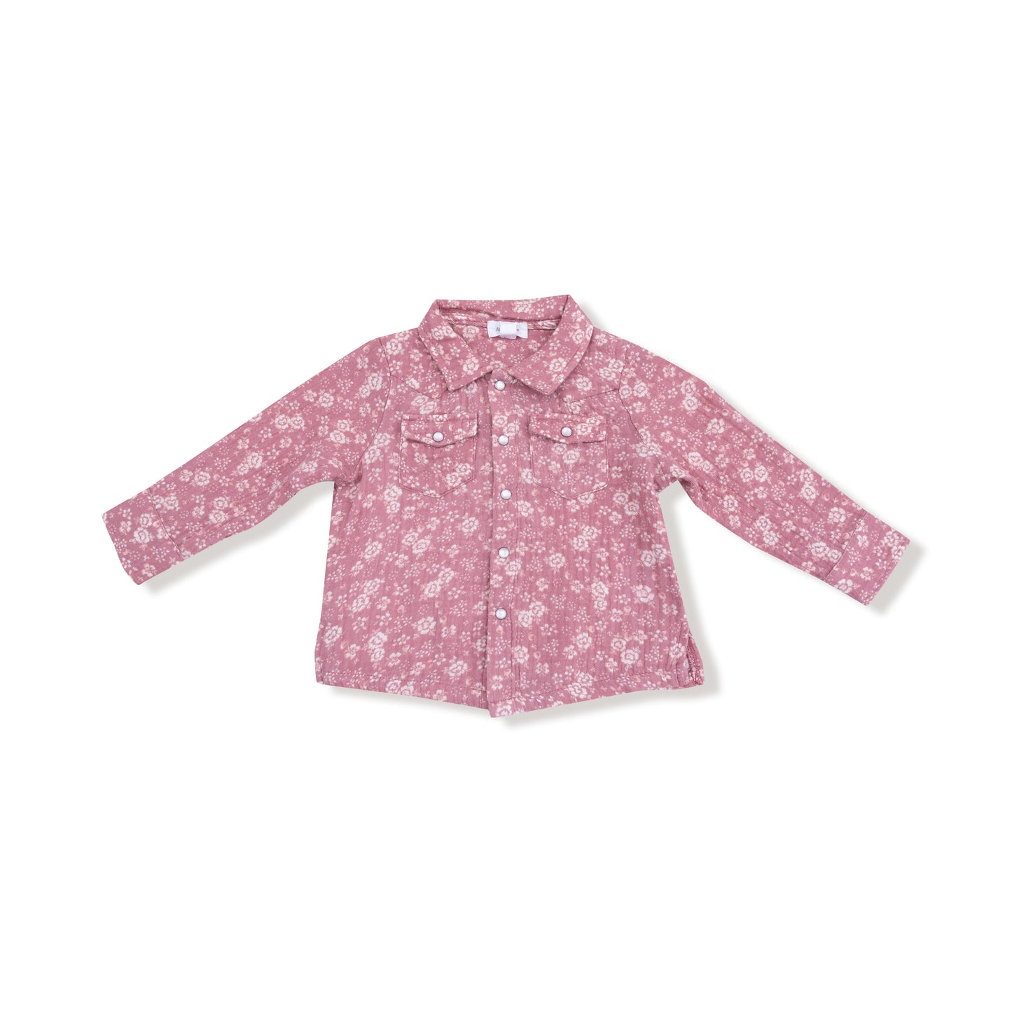 Long Sleeve Western Pearl Snap Shirt in our  Bandana Floral print from Angel Dear