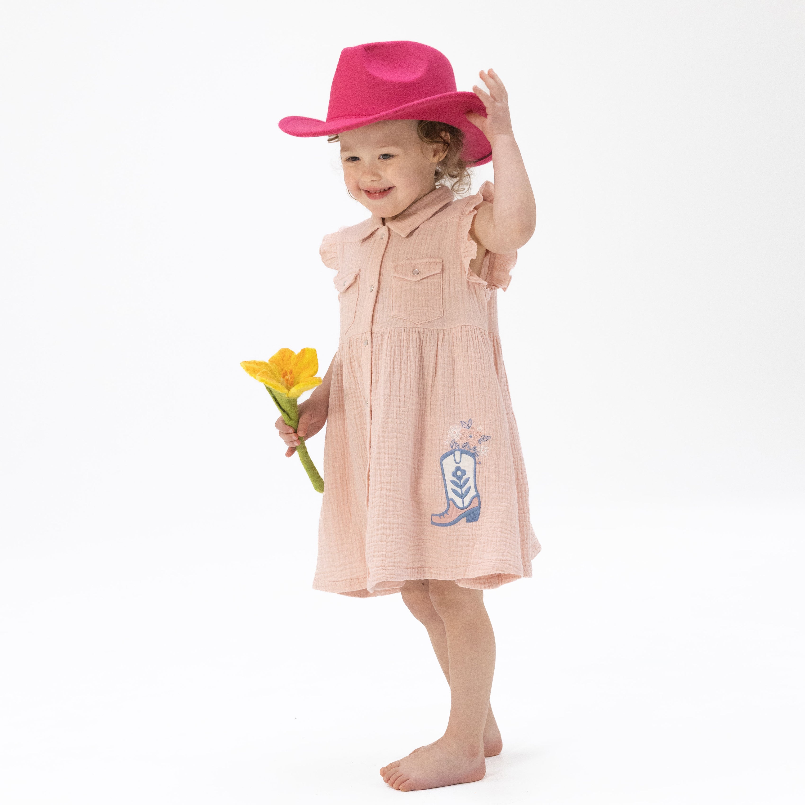 Yee Haw Cowgirl - Western Pearl Snap Dress & Bloomer-Angel Dear