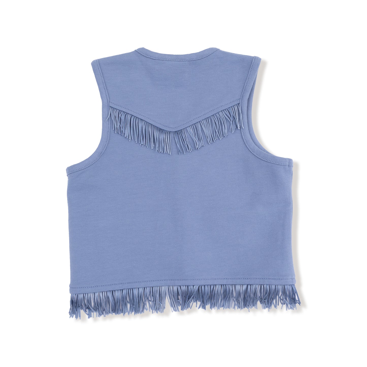 Western Fringe Vest in our Country Blue print from Angel Dear