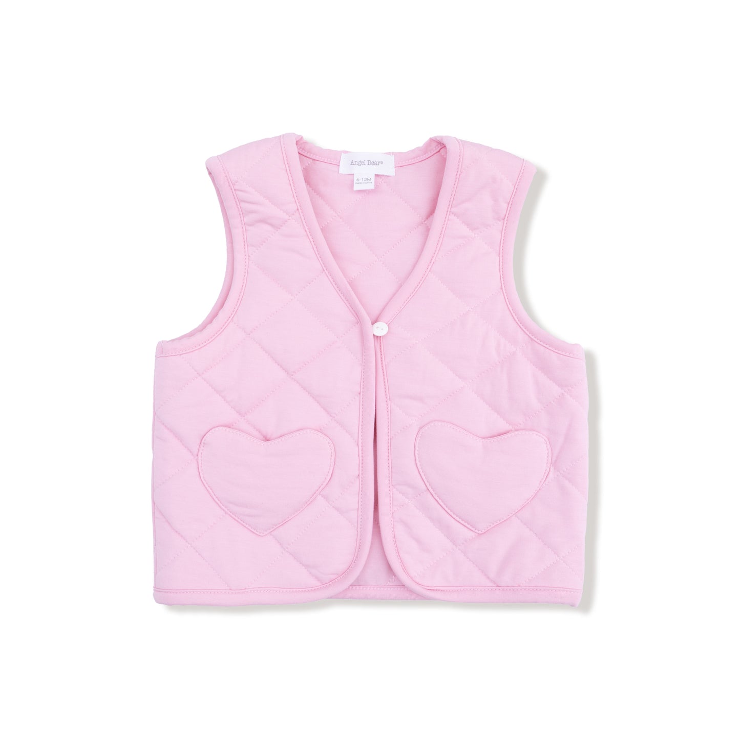 Quilted Vest with Heart Pocket in our Romance Rose print from Angel Dear