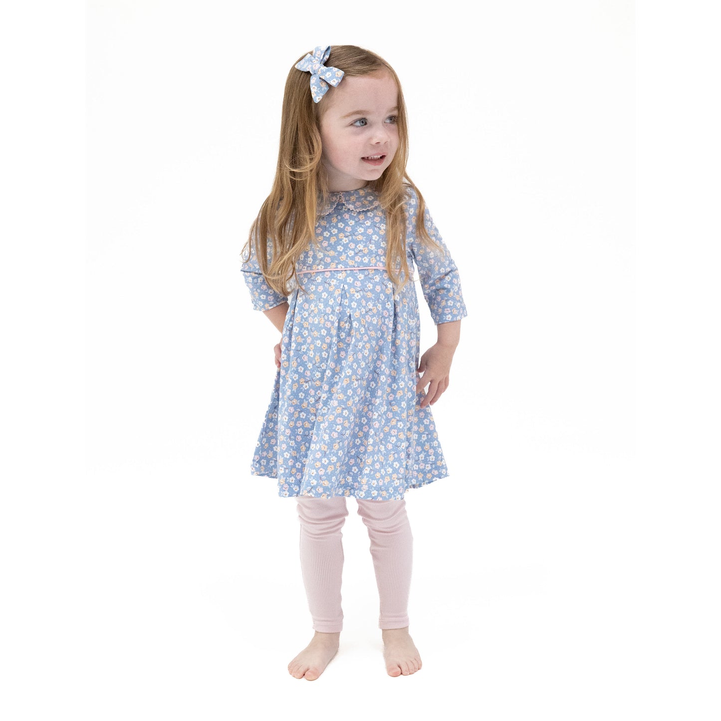 Box Pleat Dress  & Leggings in our Country Calico print from Angel Dear