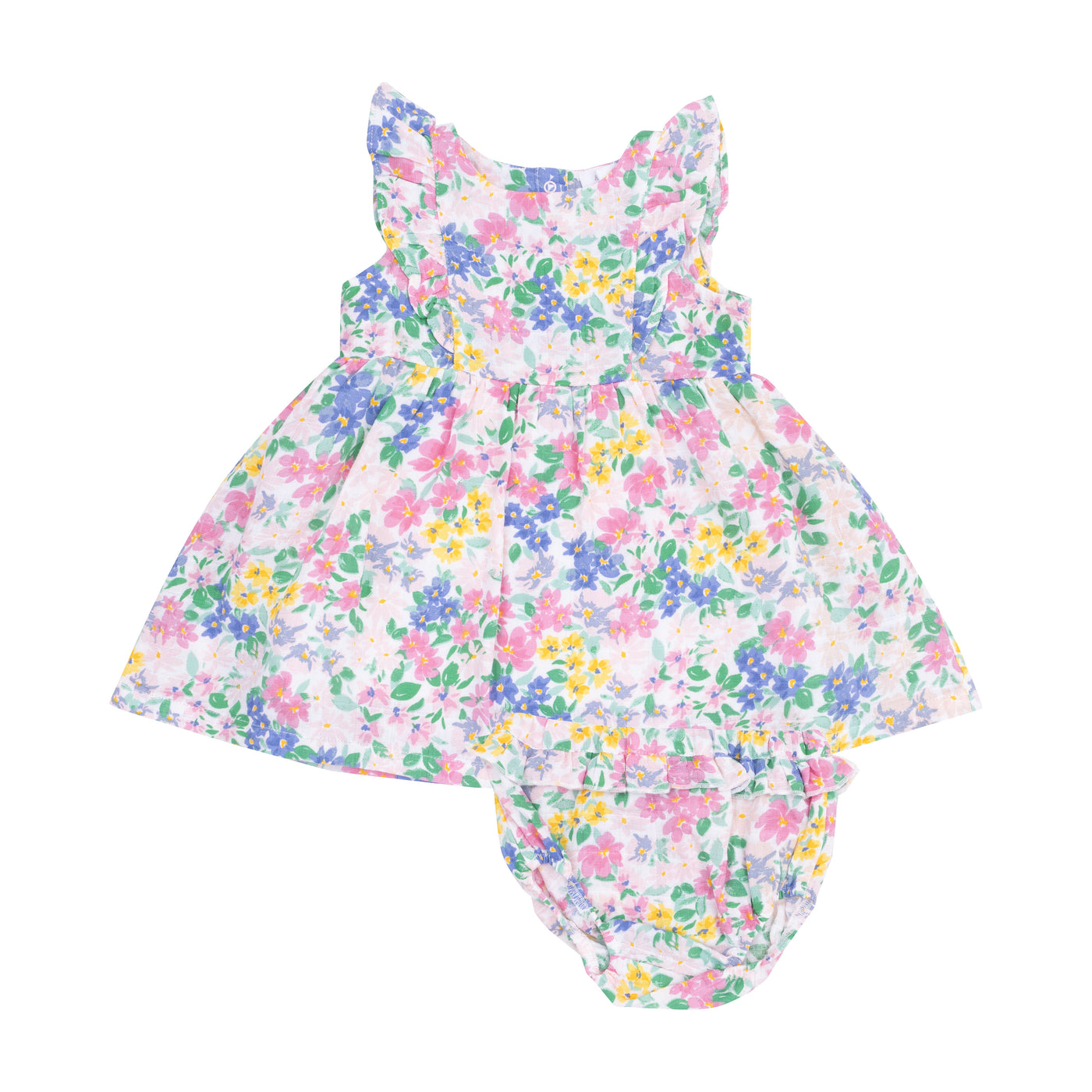 Ruffle Dress Sleeve Dress and Diaper Cover - Emma Floral