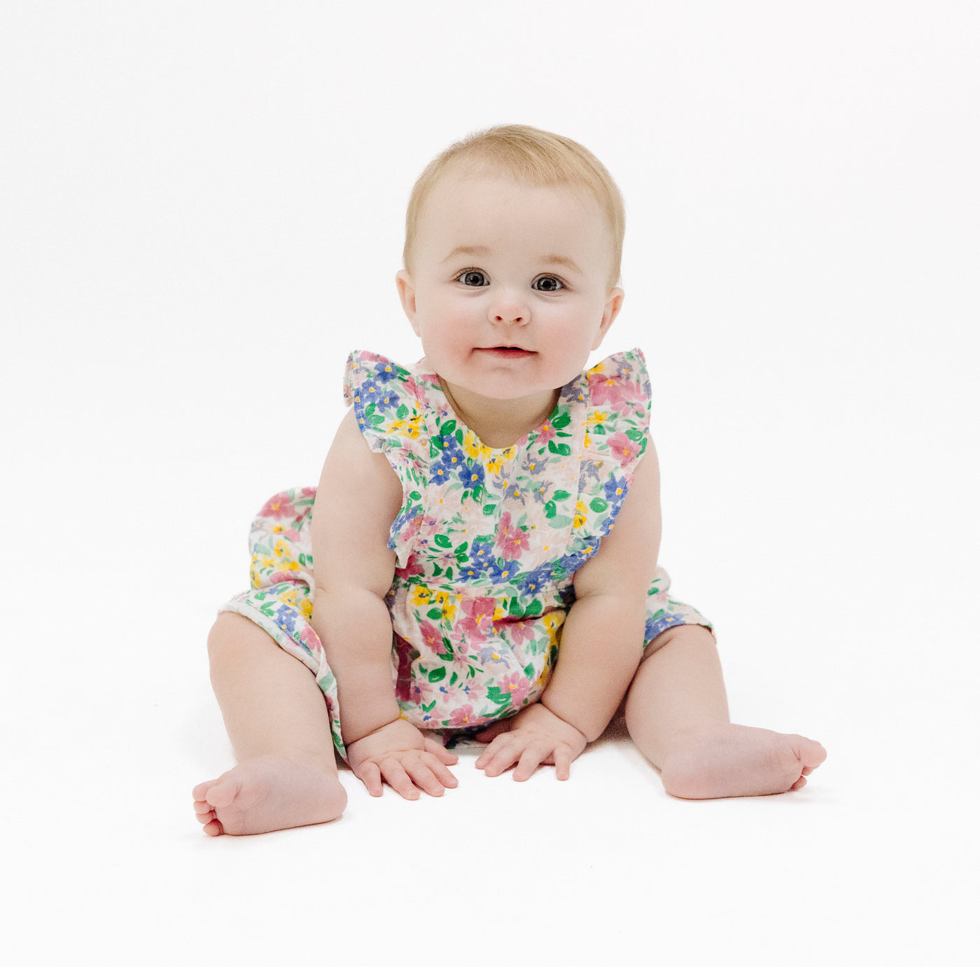 Ruffle Dress Sleeve Dress and Diaper Cover - Emma Floral