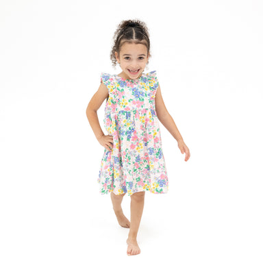 Ruffle Dress Sleeve Dress and Diaper Cover - Emma Floral