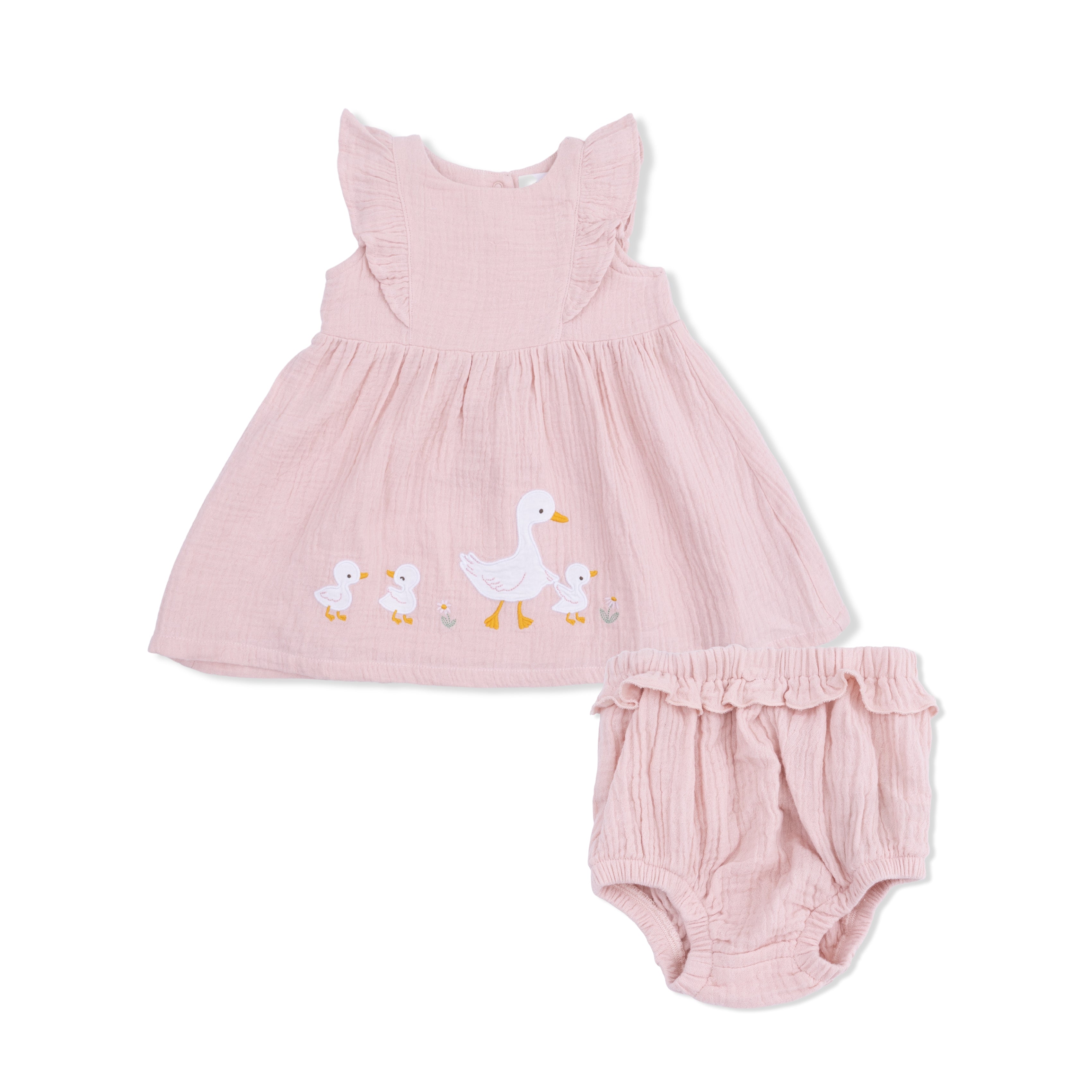 Lotus Flower Ducklings - Ruffle Sleeve Dress and Bloomer-Angel Dear