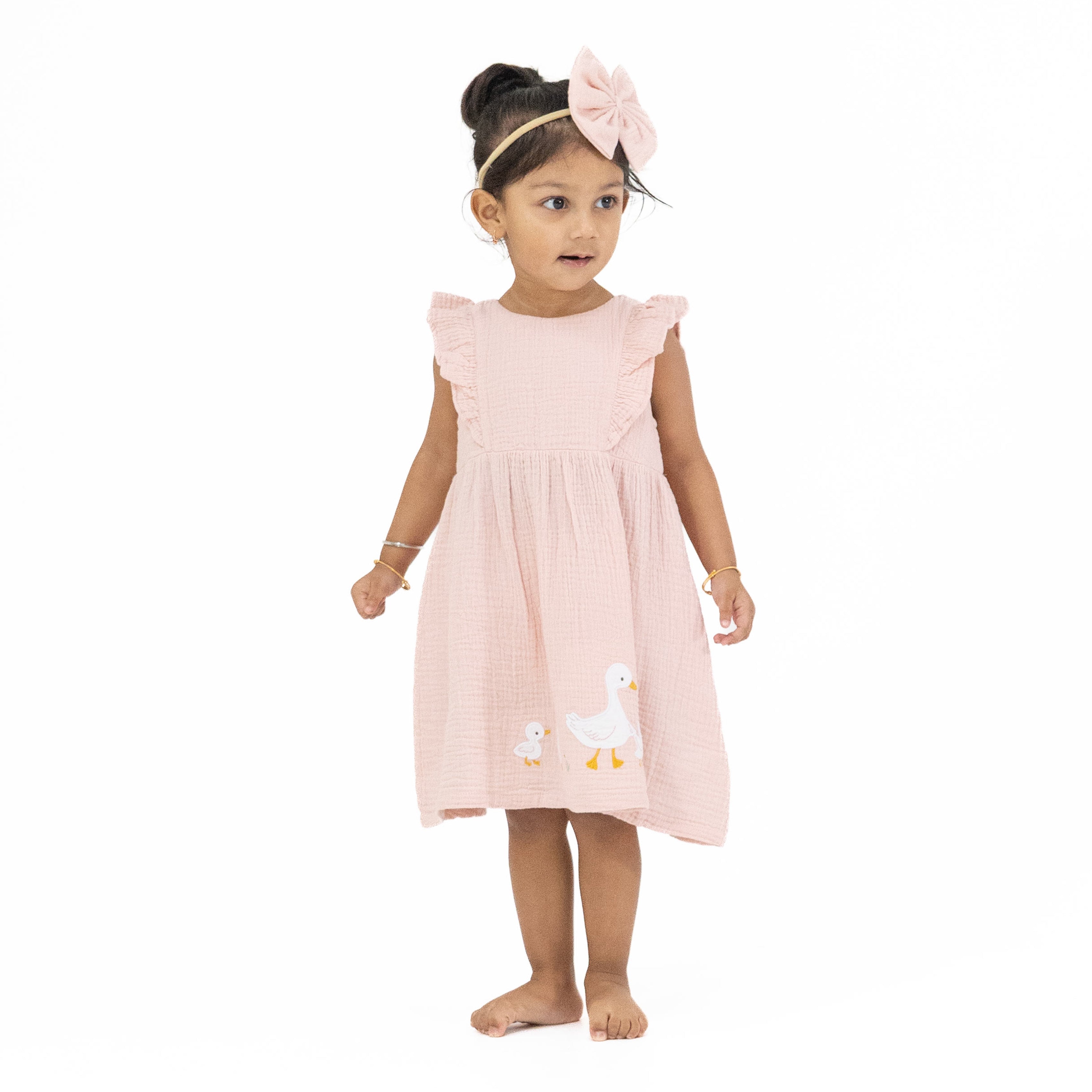 Lotus Flower Ducklings - Ruffle Sleeve Dress and Bloomer-Angel Dear