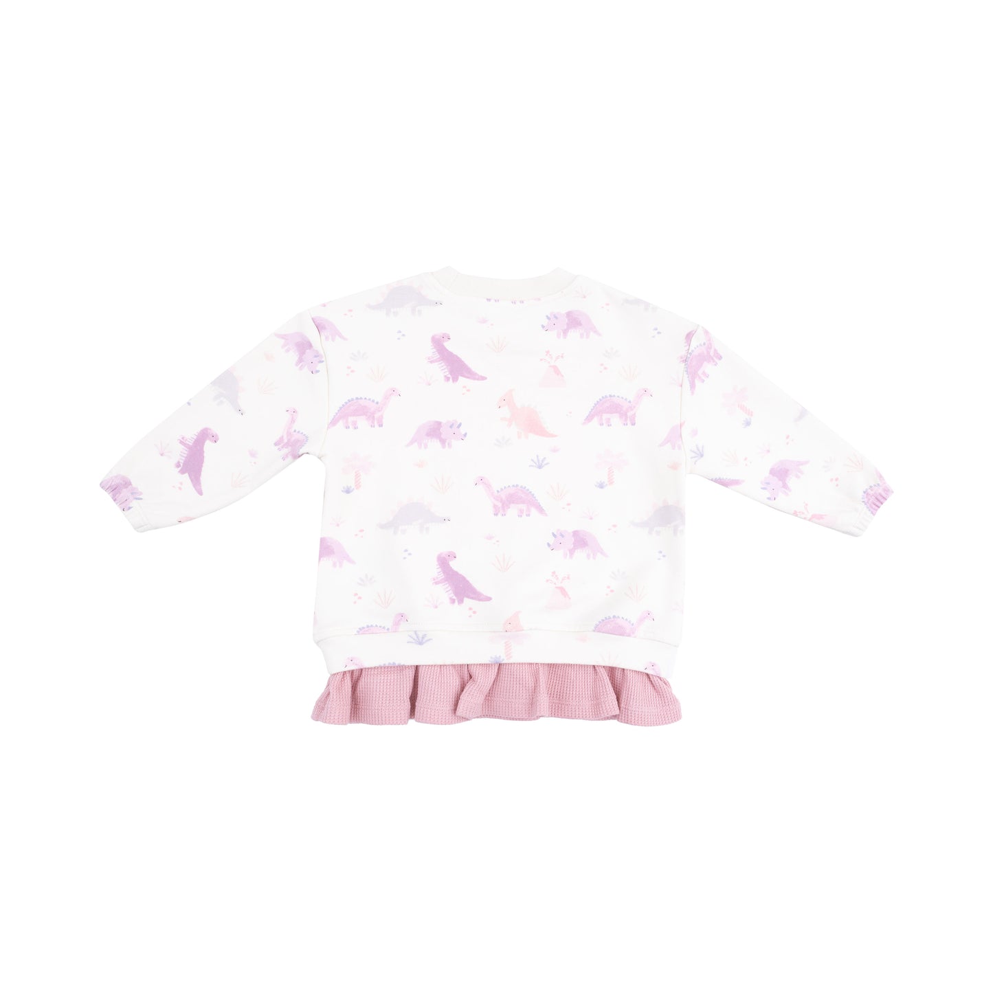 Pull Over Sweatshirt with Ruffle and Flare Pant in our  Soft Dinos- Purple print from Angel Dear