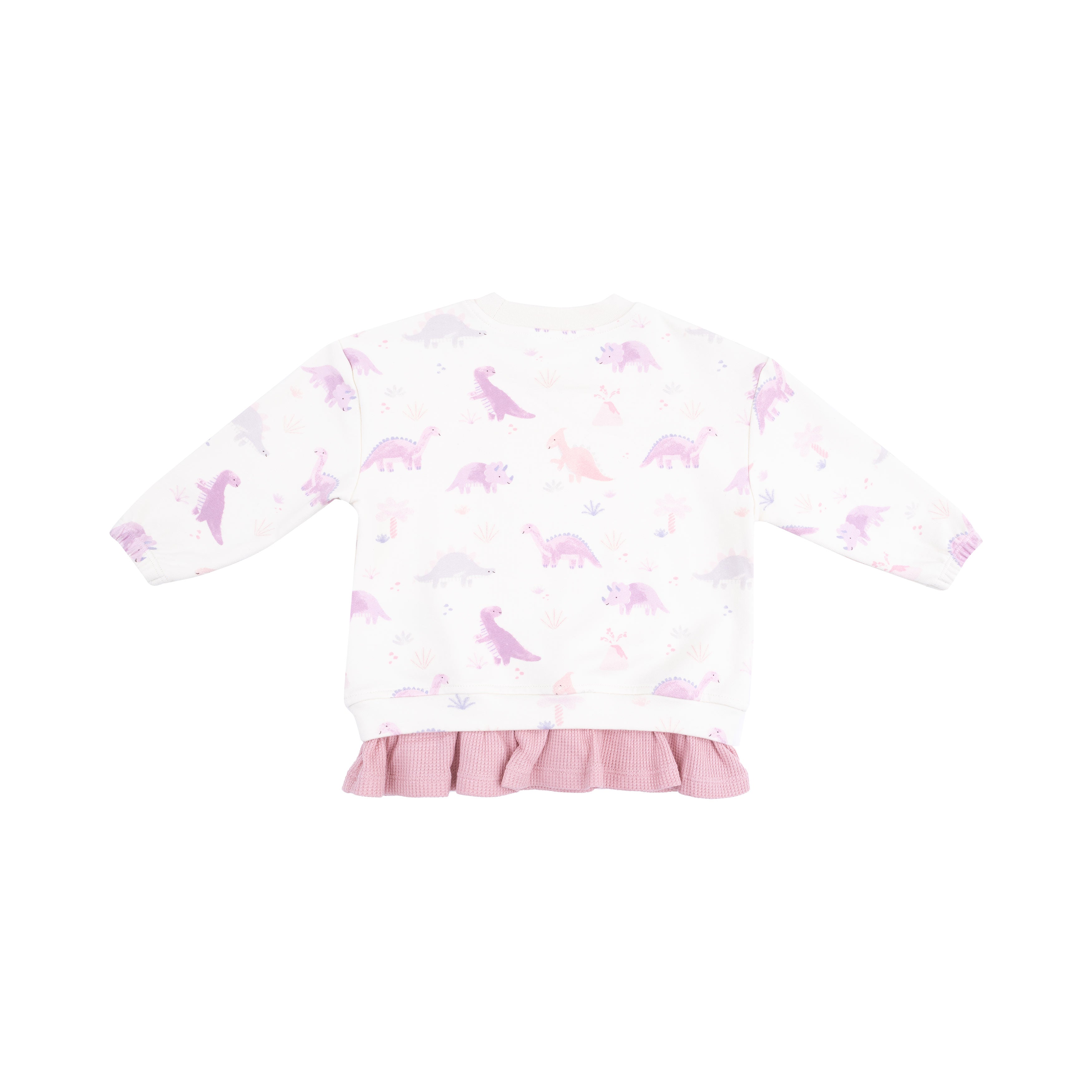 Pull Over Sweatshirt with Ruffle and Flare Pant in our  Soft Dinos- Purple print from Angel Dear