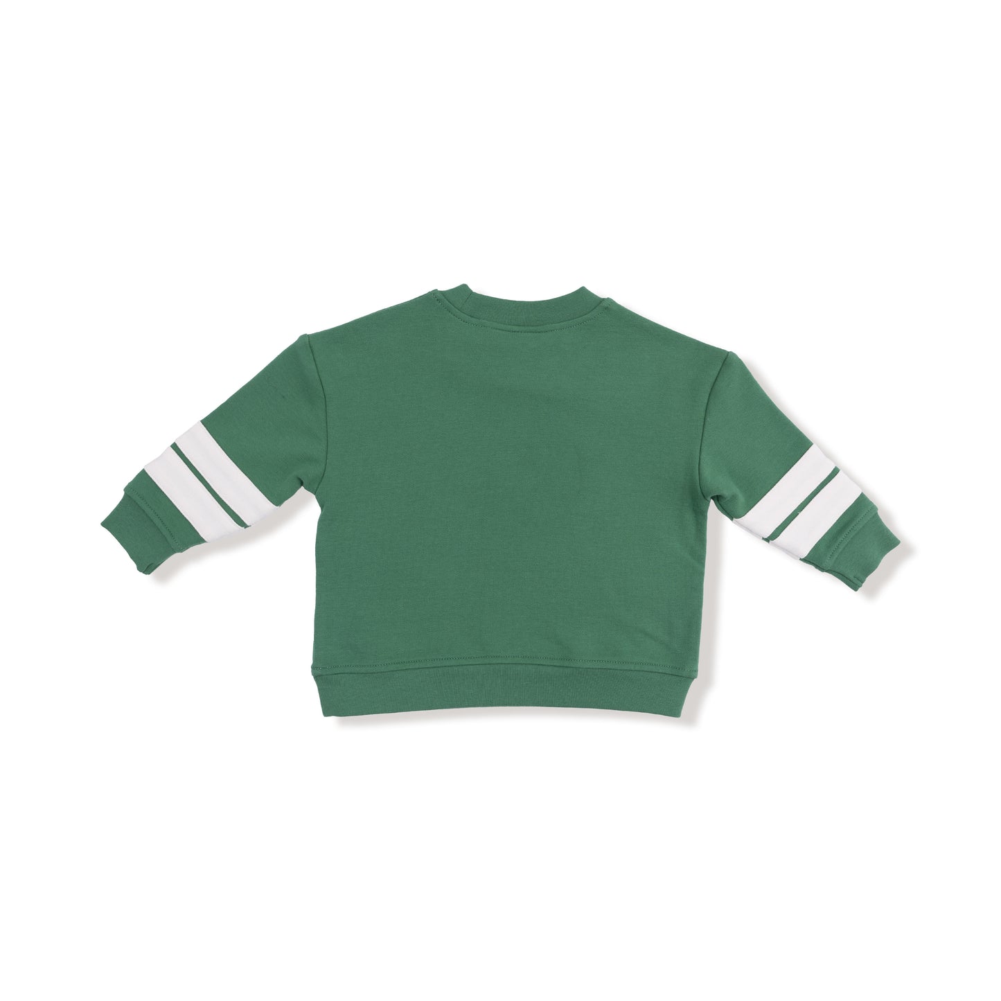 Cozy Drop Sleeve Sweatshirt with Varsity Stripes in our  Varsity - Green print from Angel Dear