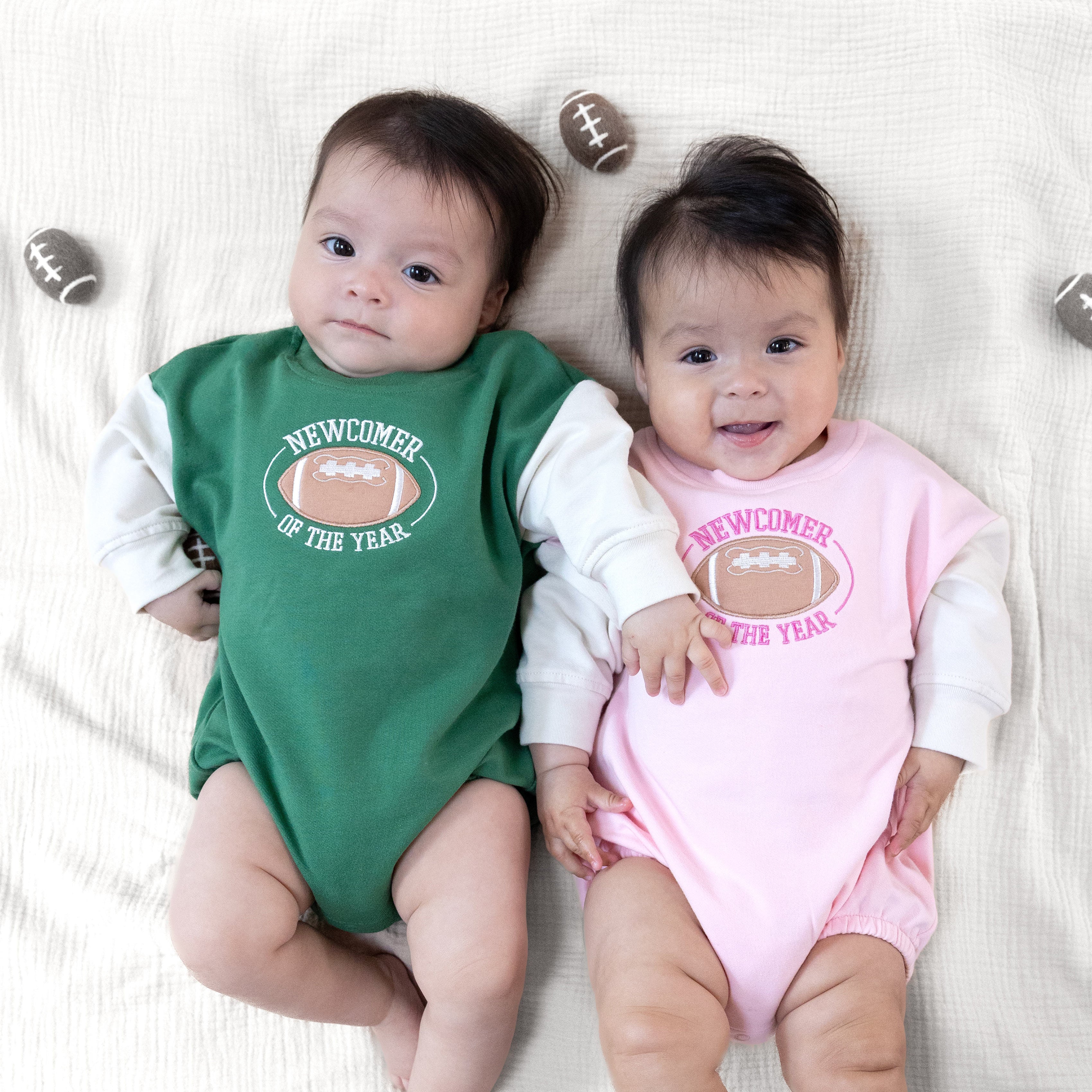 Sweatshirt Bubble Newcomer in our  Varsity - Pink print from Angel Dear