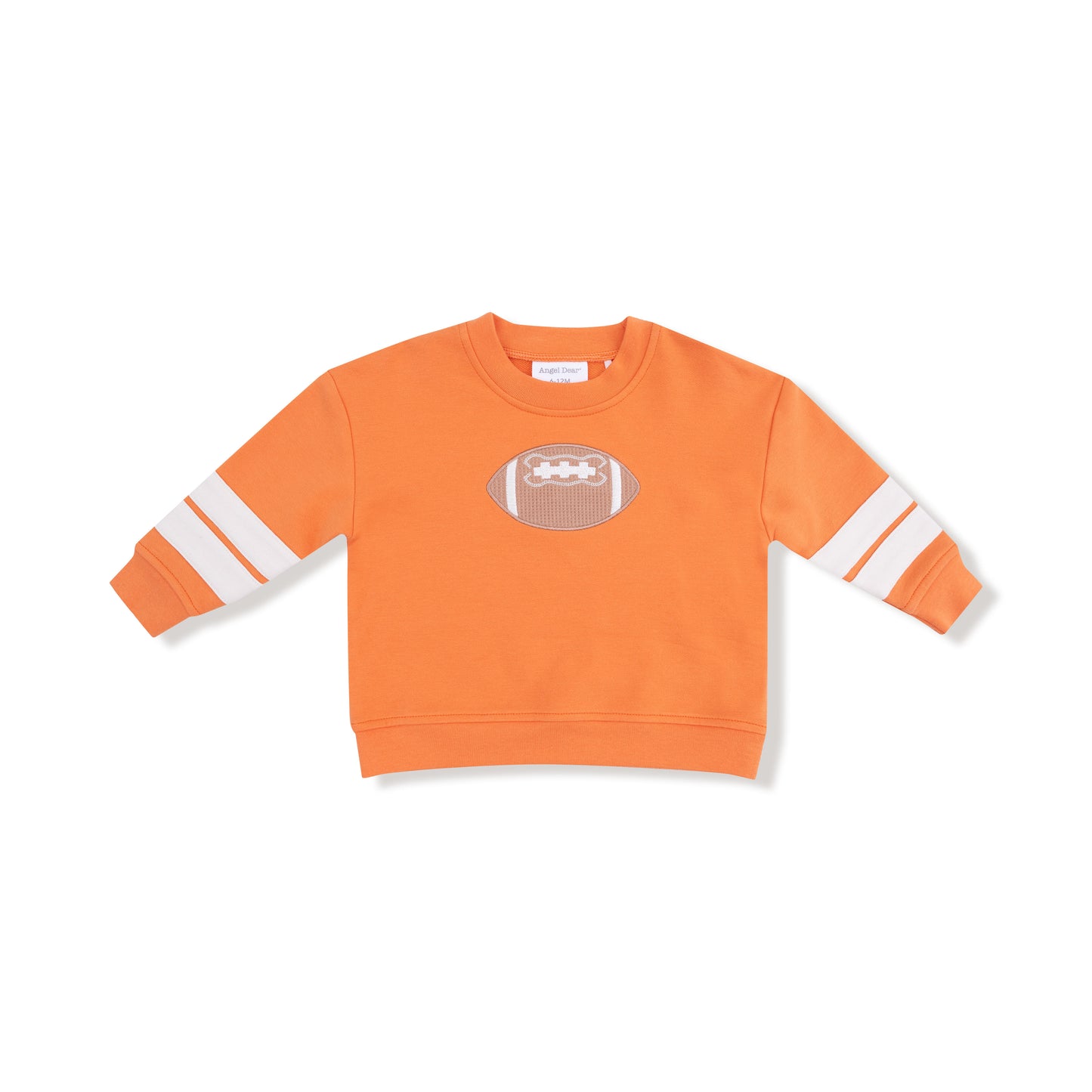 Cozy Drop Sleeve Sweatshirt with Varsity Stripes in our  Varsity - Orange print from Angel Dear