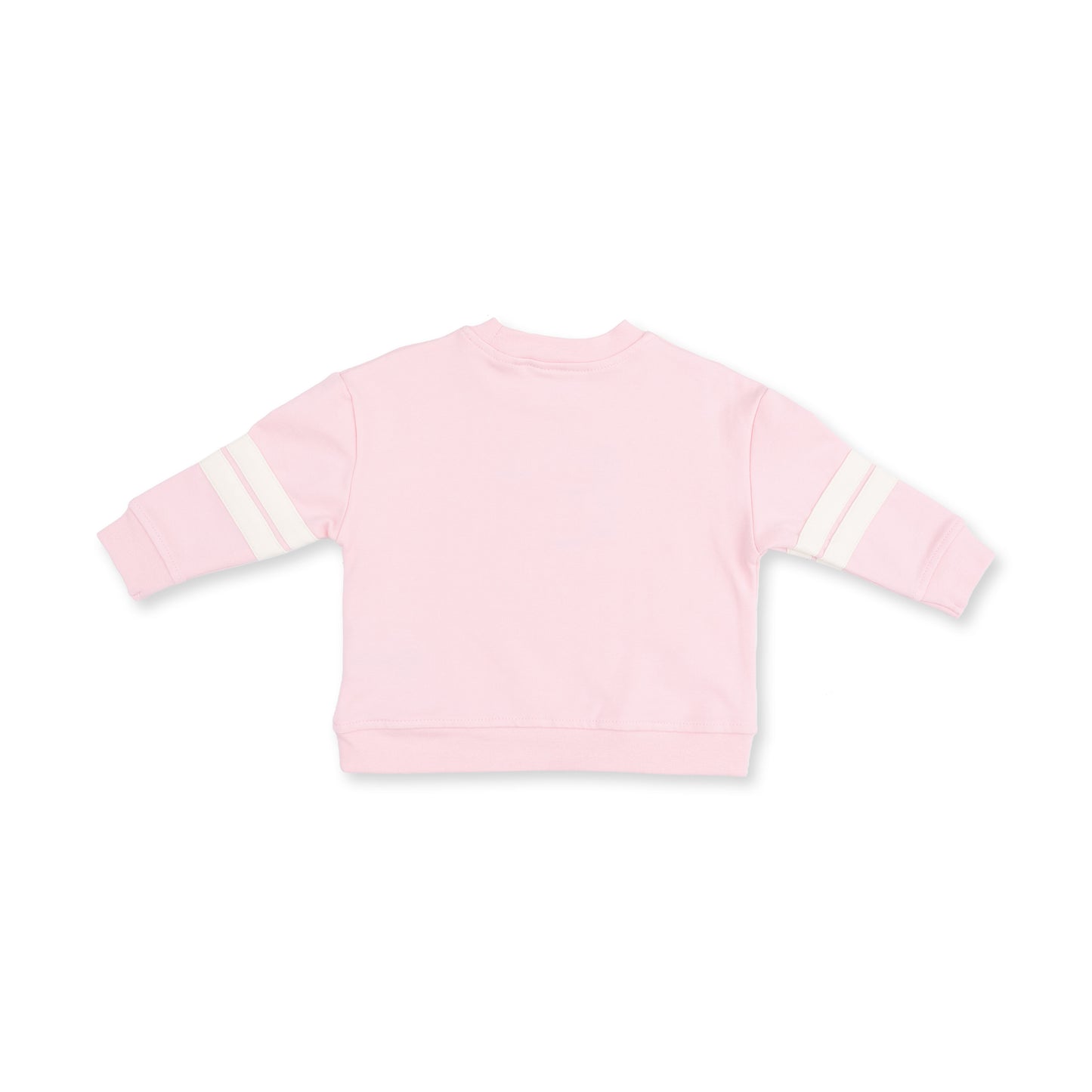 Football Helmets Pink - Drop Sleeve Sweatshirt with Varsity Stripes