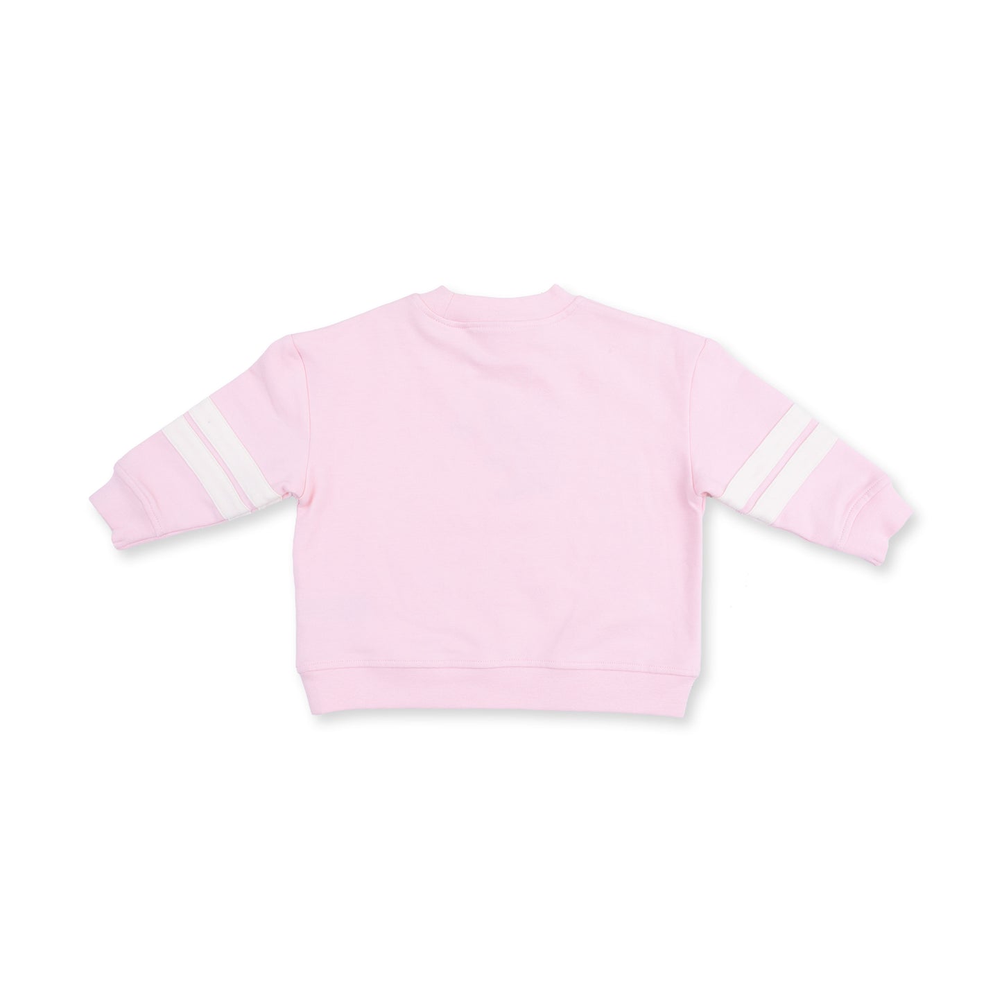 Football Helmets Pink - Drop Sleeve Sweatshirt with Varsity Stripes