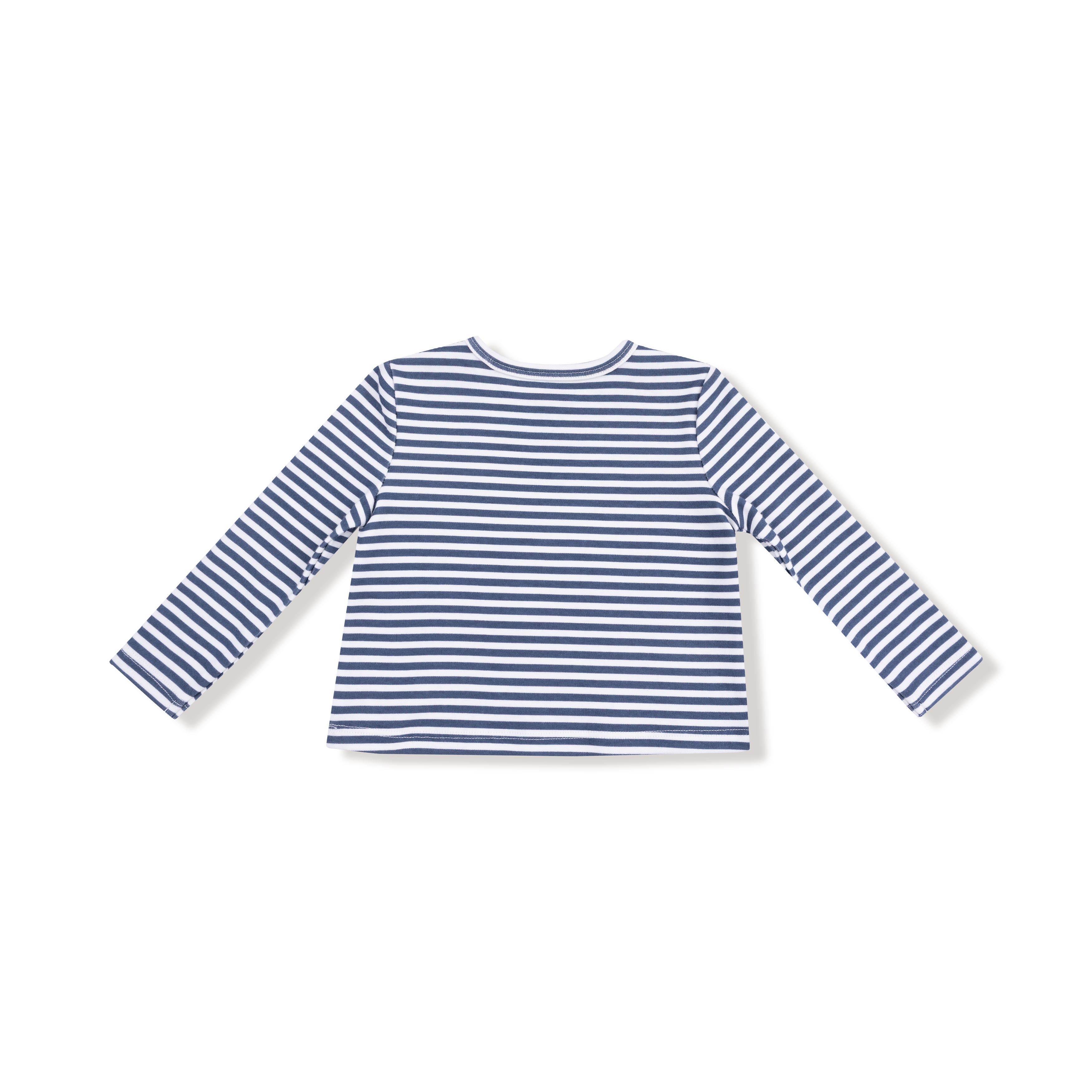 Uni Long Sleeve Shirt in our  Stripes With Puppy Detailing print from Angel Dear