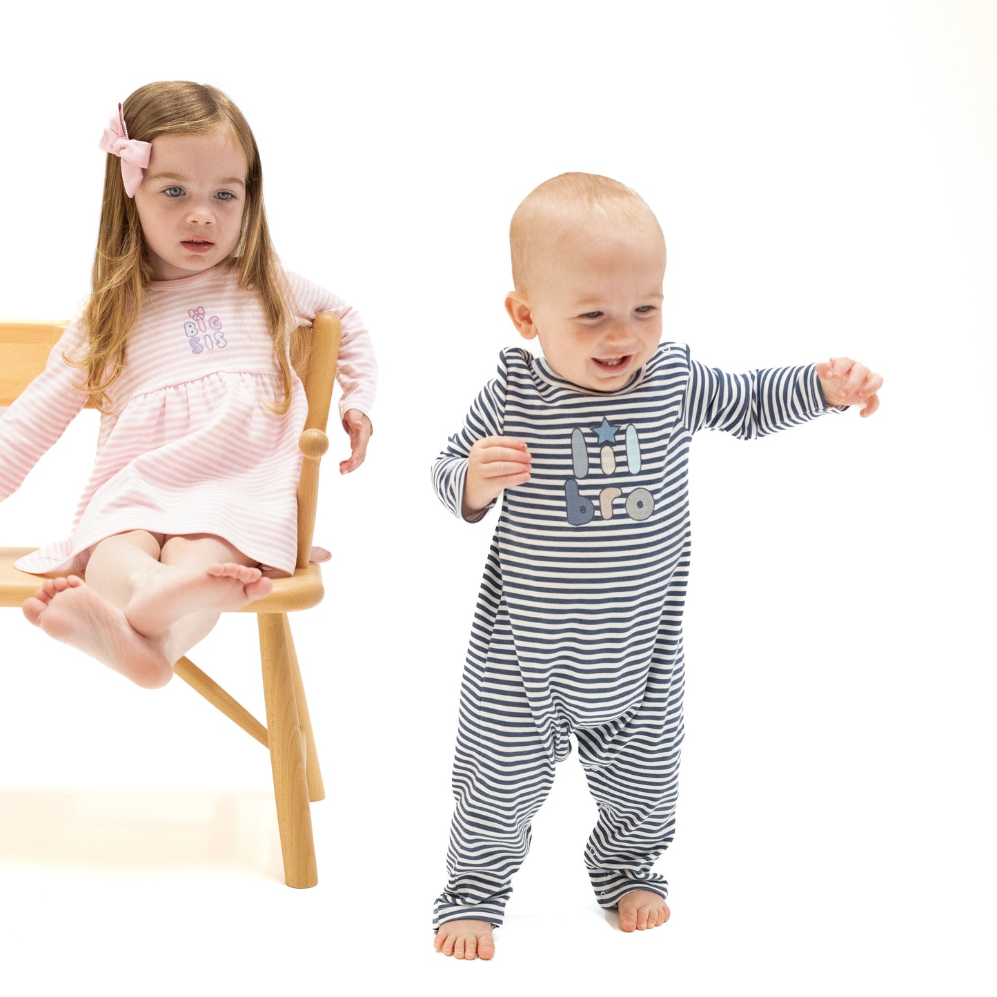 Long Sleeve Snap Shoulder Romper in our  Lil Bro print from Angel Dear