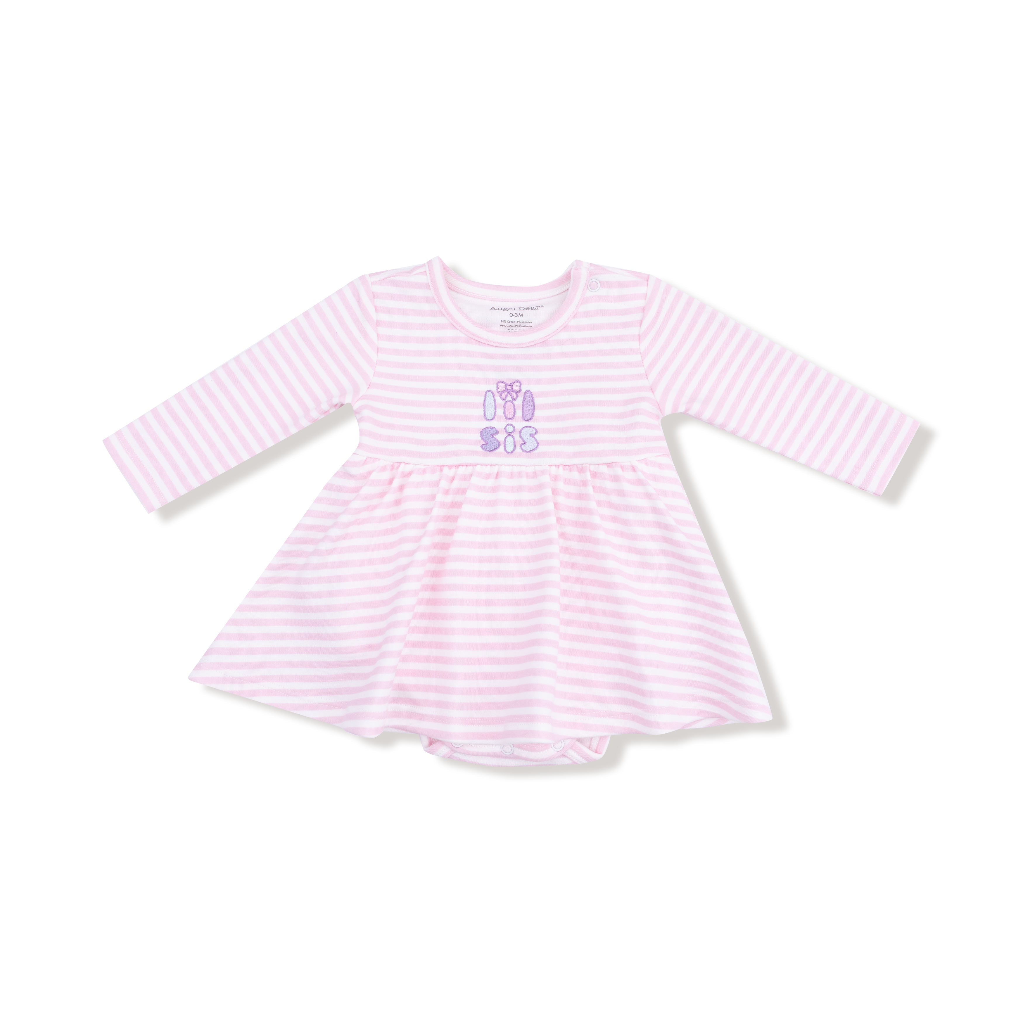 Long Sleeve Play Bodysuit Dress in our  Lil Sis print from Angel Dear