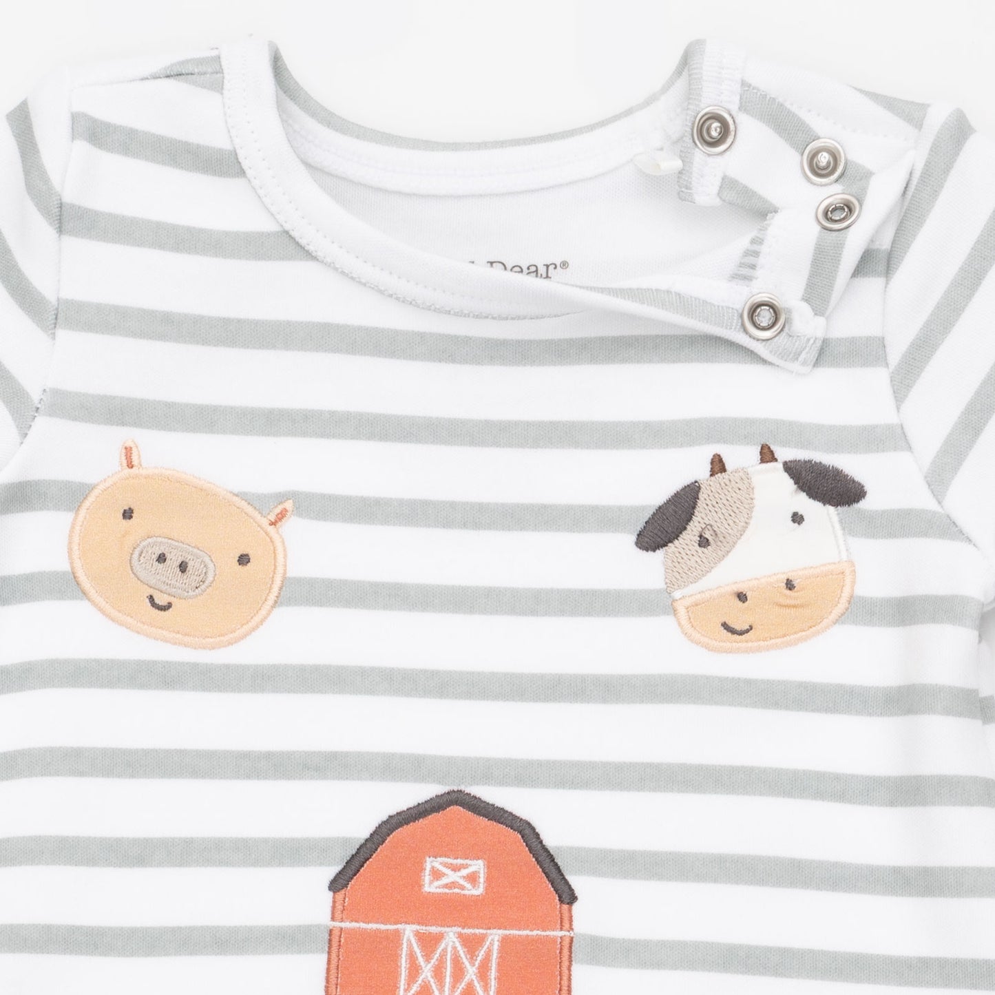 Cows Blue - Long Sleeve Snap Shoulder Romper