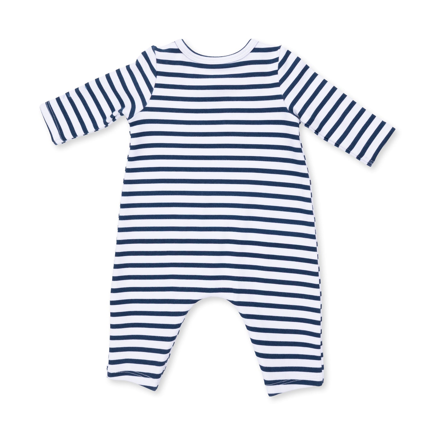 Football Navy - Long Sleeve Snap Shoulder Romper