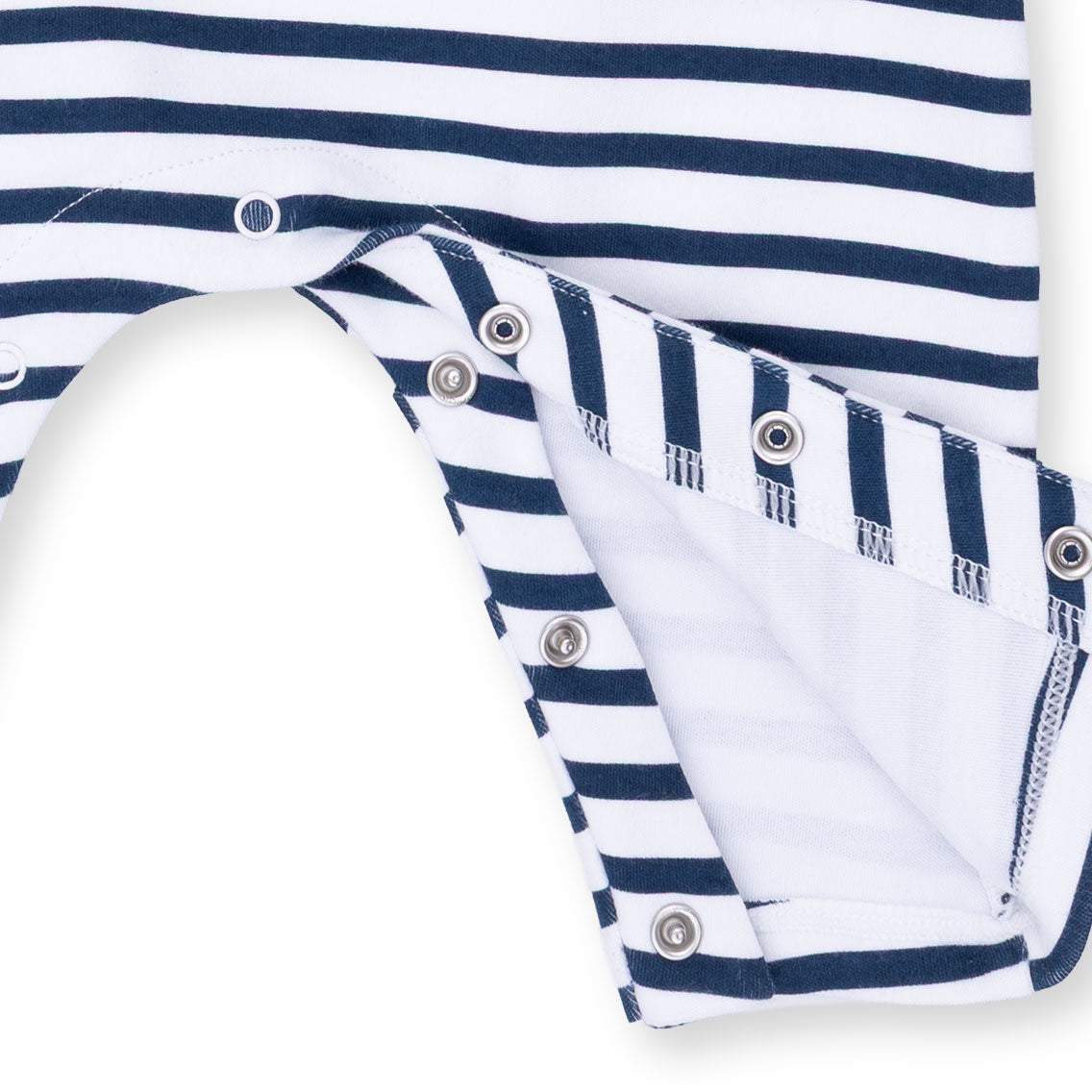 Football Navy - Long Sleeve Snap Shoulder Romper