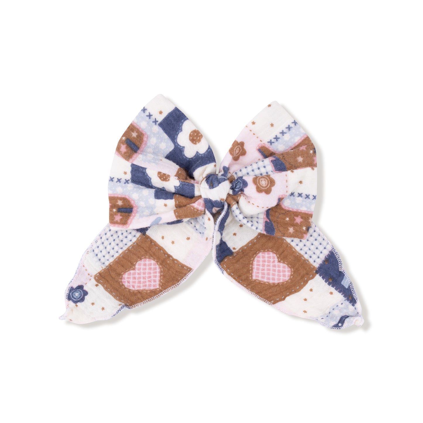 Bow with Tails Clip In in our  Patchwork Cowgirl print from Angel Dear
