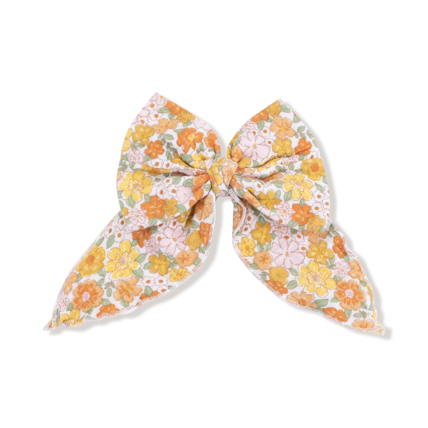 Bow with Tails Clip In in our  Sweet Amber Floral print from Angel Dear