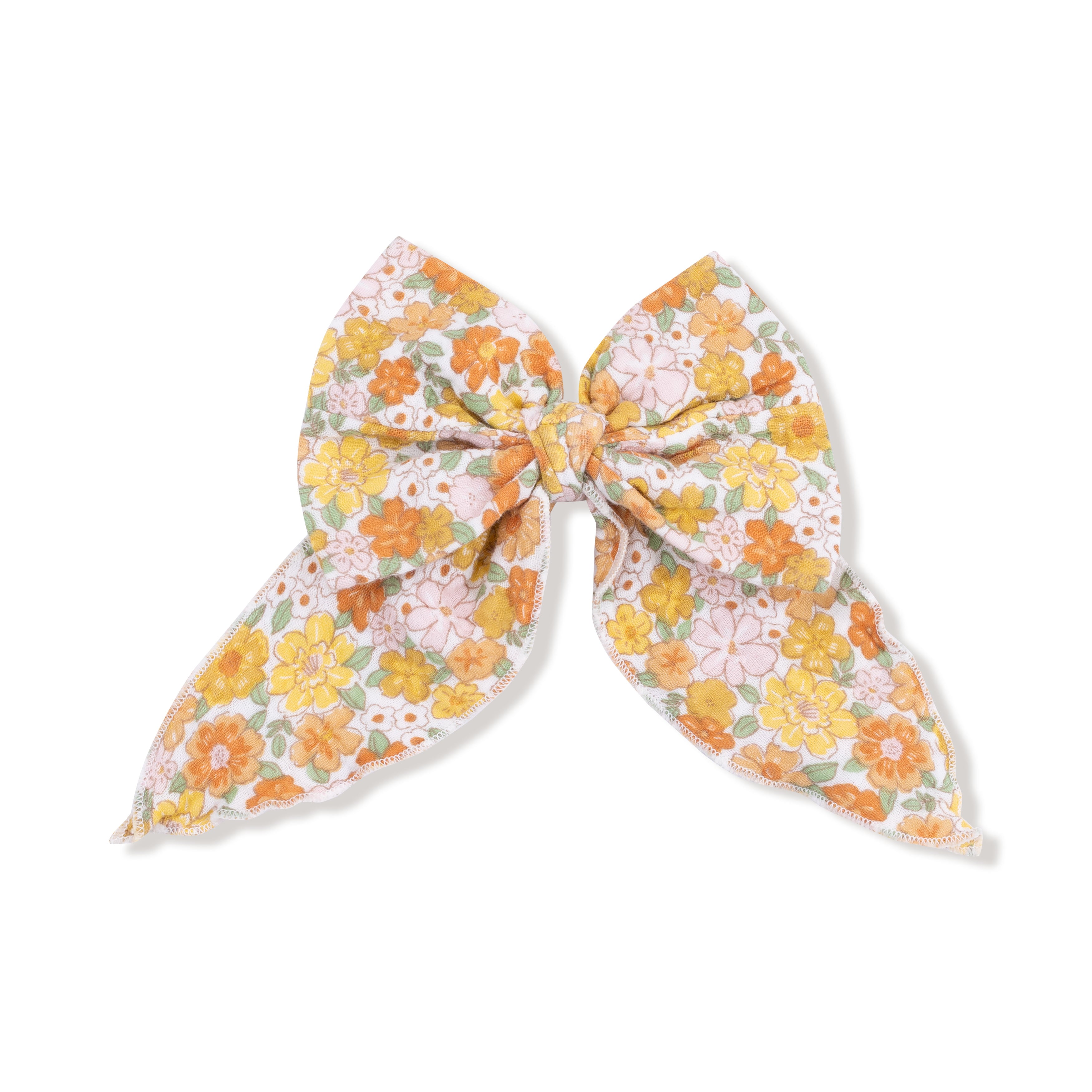 Bow with Tails Clip In in our  Sweet Amber Floral print from Angel Dear
