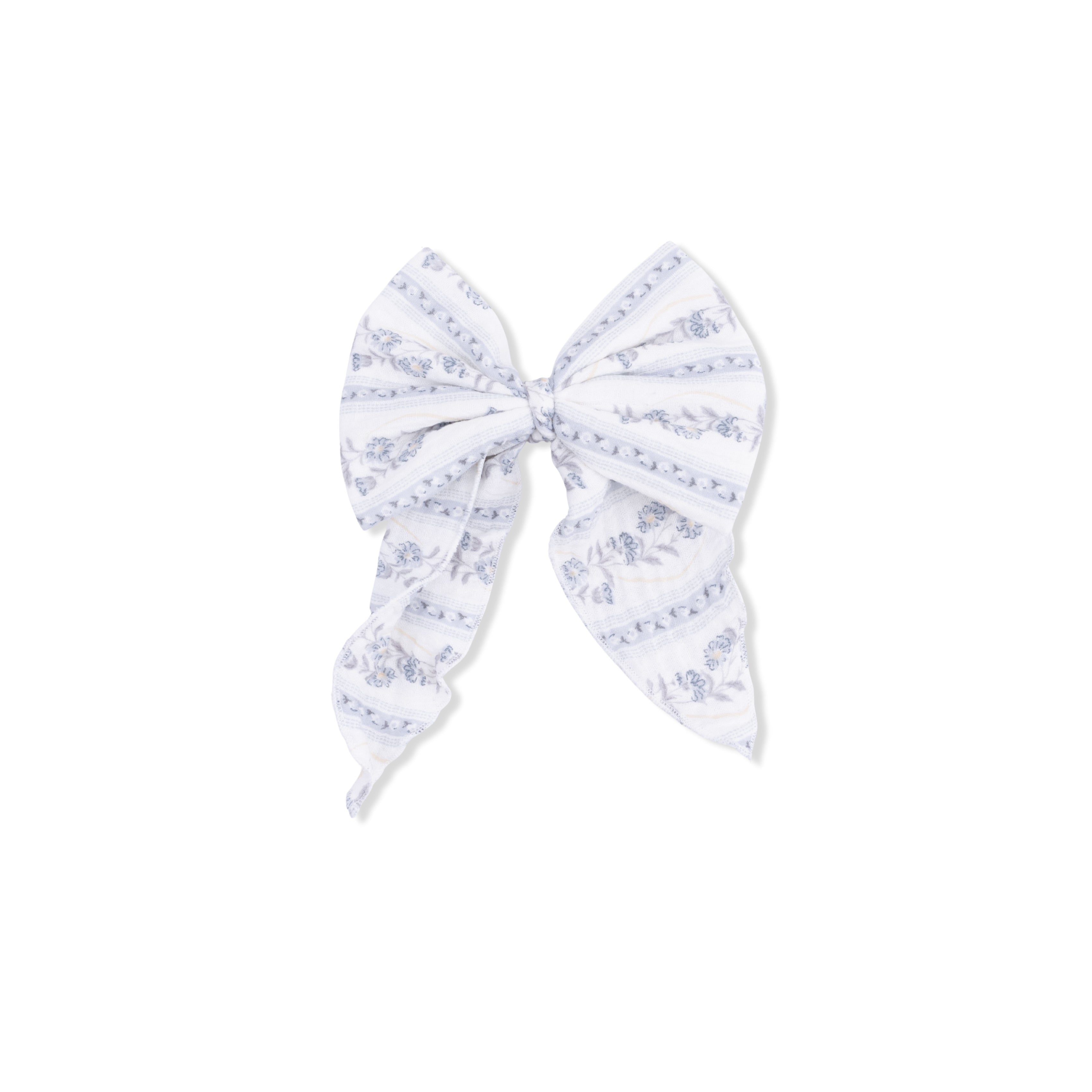 Kimberly Floral Stripe - Large Bow-Angel Dear