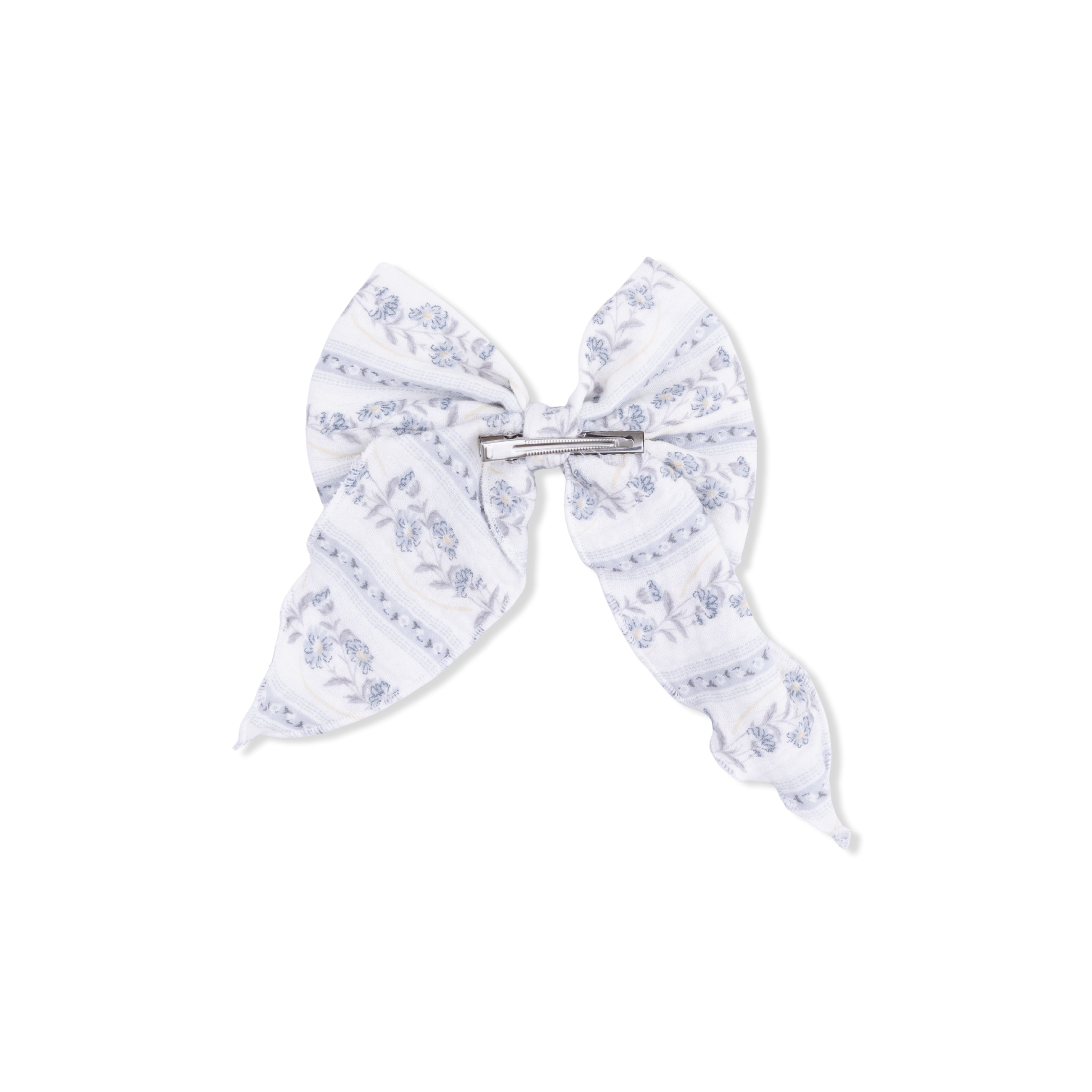 Kimberly Floral Stripe - Large Bow-Angel Dear