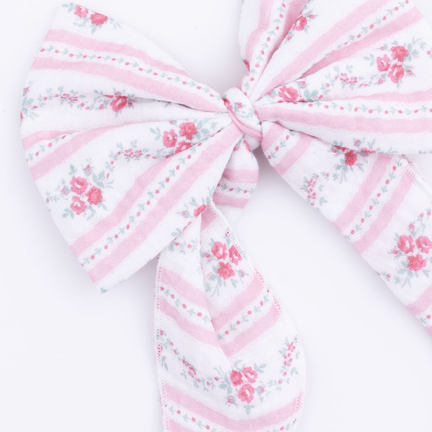 Winding Roses Stripe - Large Bow