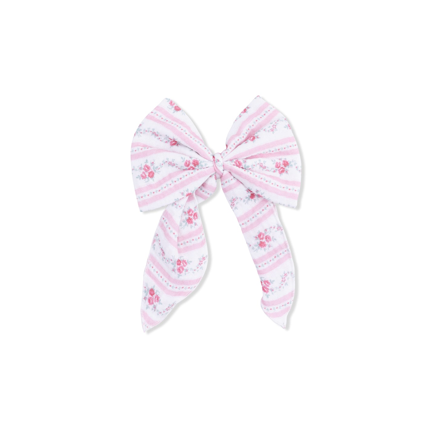 Winding Roses Stripe - Large Bow-Angel Dear