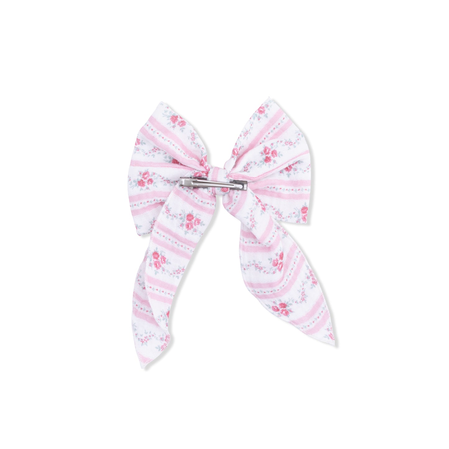 Winding Roses Stripe - Large Bow-Angel Dear