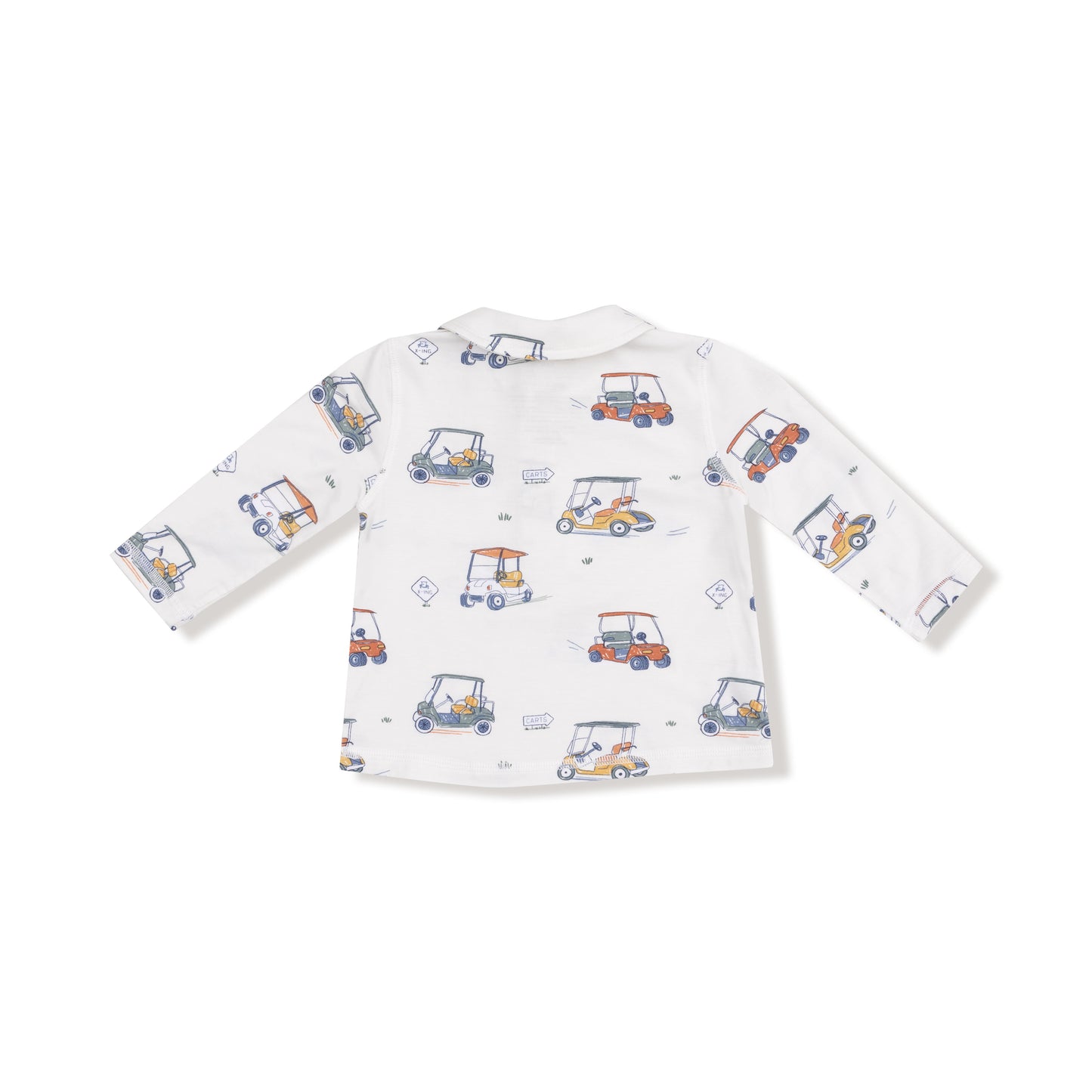 Polo with Cargo Pants in our  Zooming Golf Carts print from Angel Dear