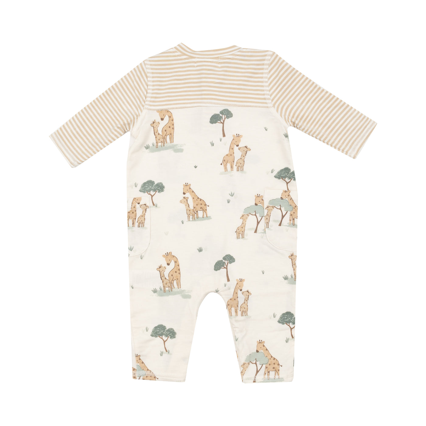 Romper W/ Contrast Sleeve - Giraffe Families-Angel Dear